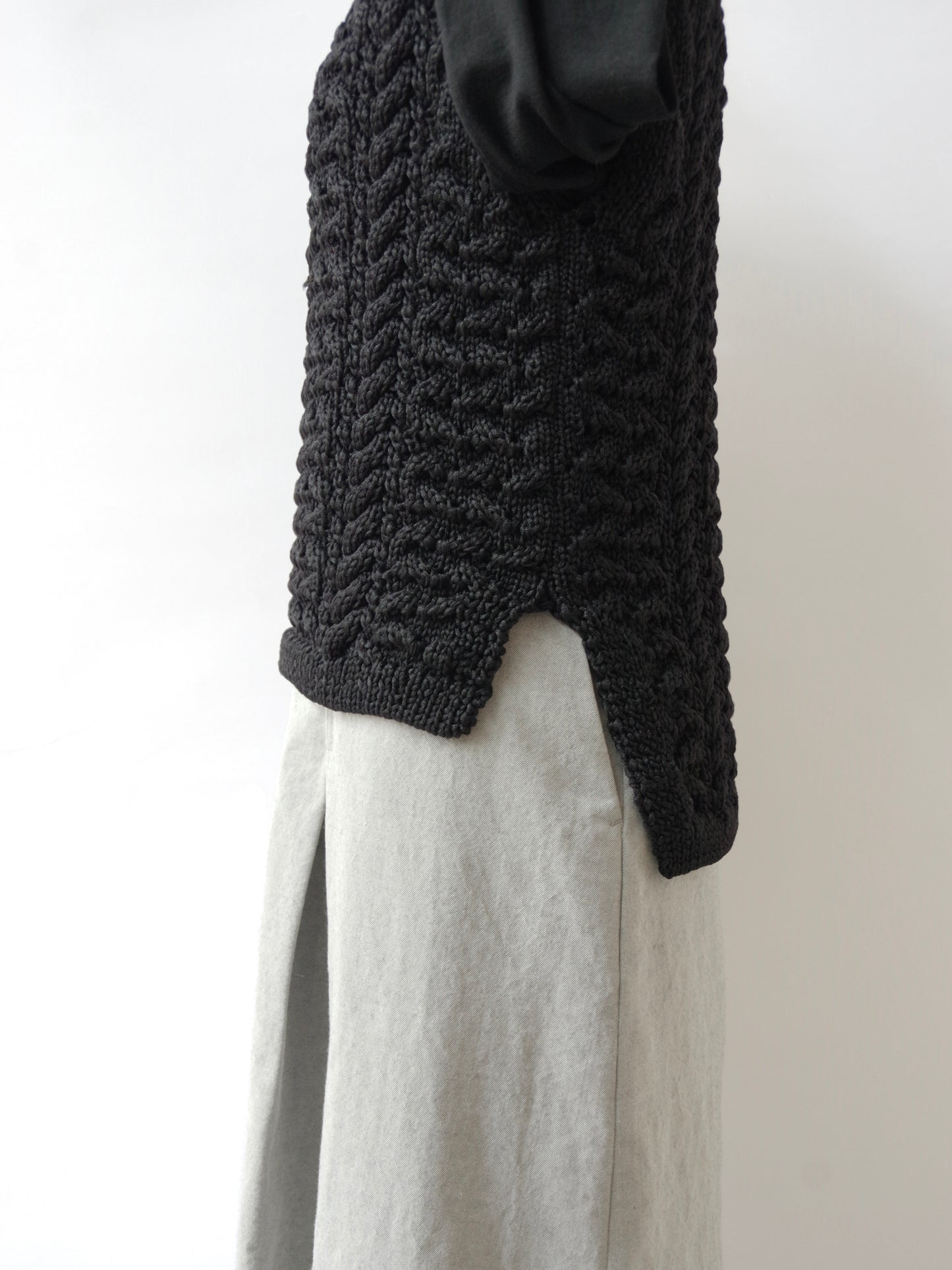 ナイロンリリーヤーン アラン編み ベスト | iki