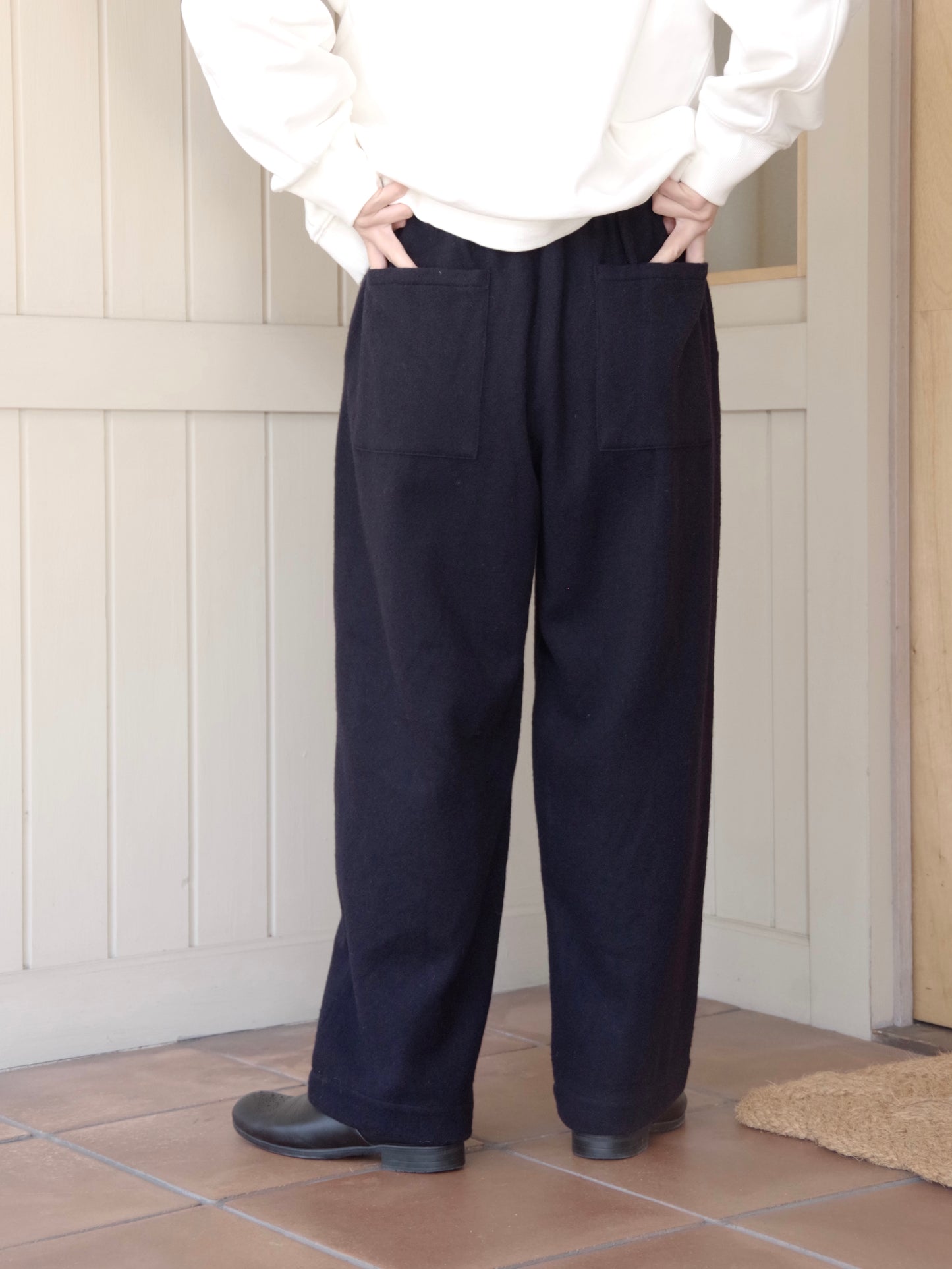 ウールカシミヤビーバータックストレートパンツ |  TISSU