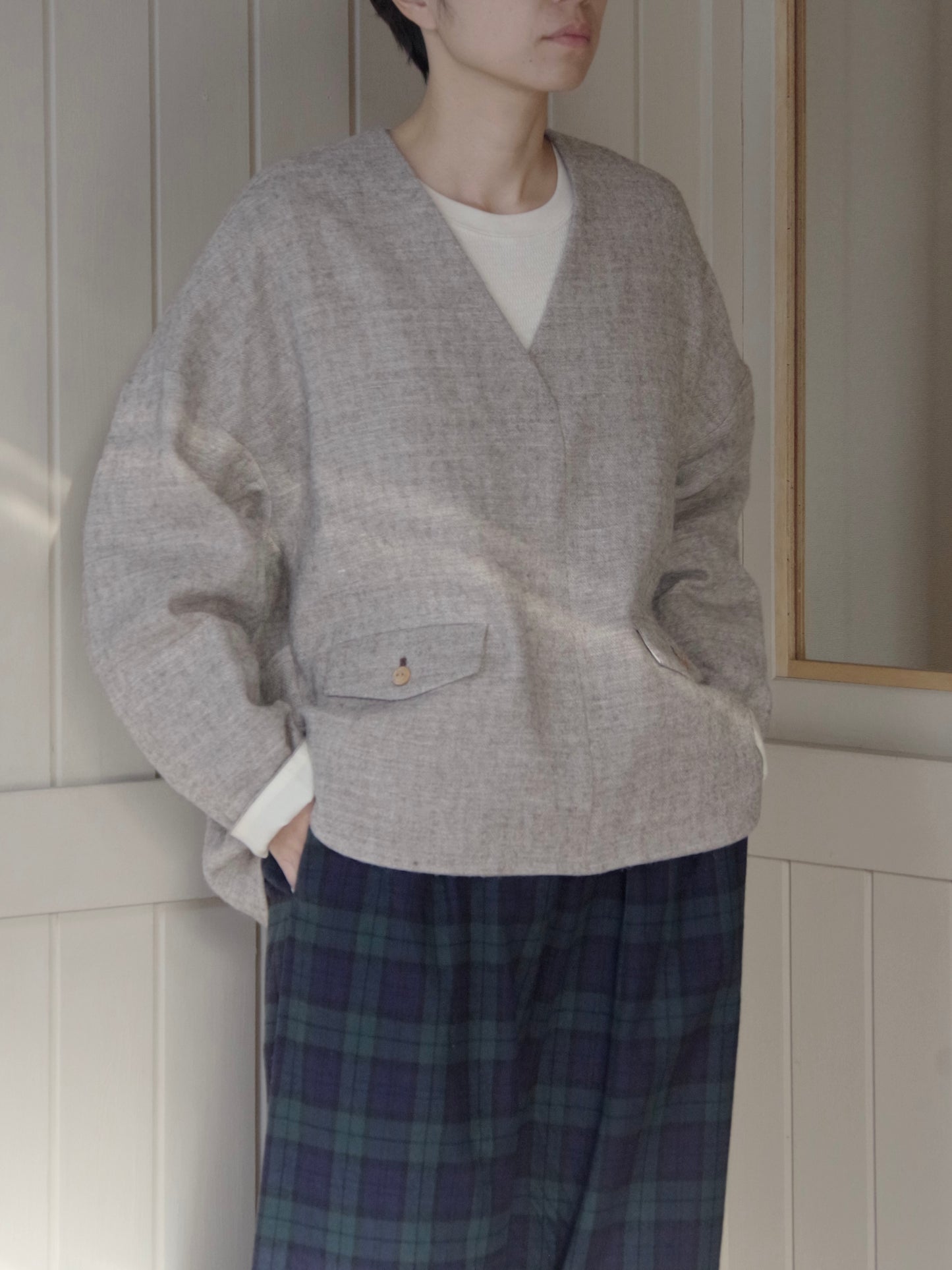 shetland wool linen smock | atelier naruse