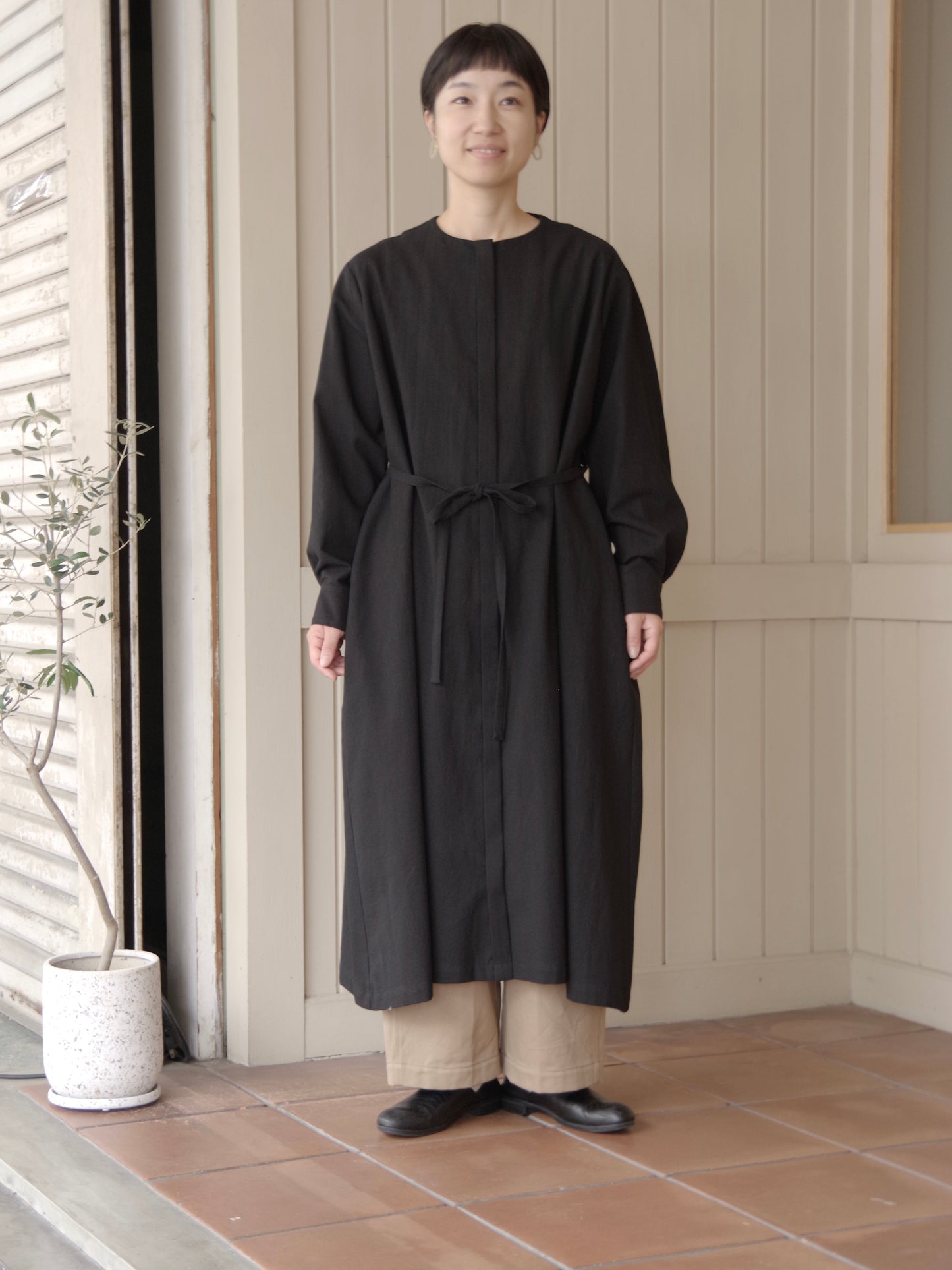 コットンウールシャツワンピース | atelier naruse