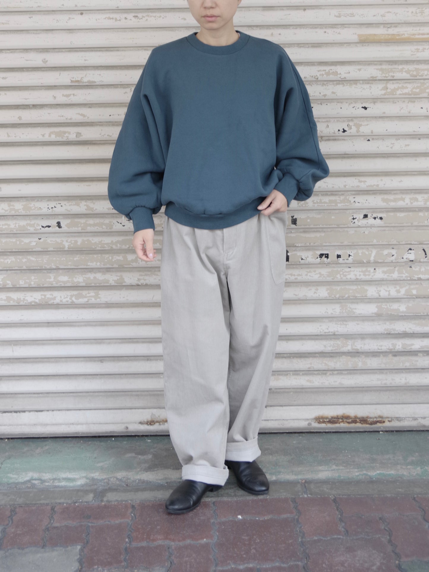 コットンフリースバルーンスリーブカットソー | atelier naruse