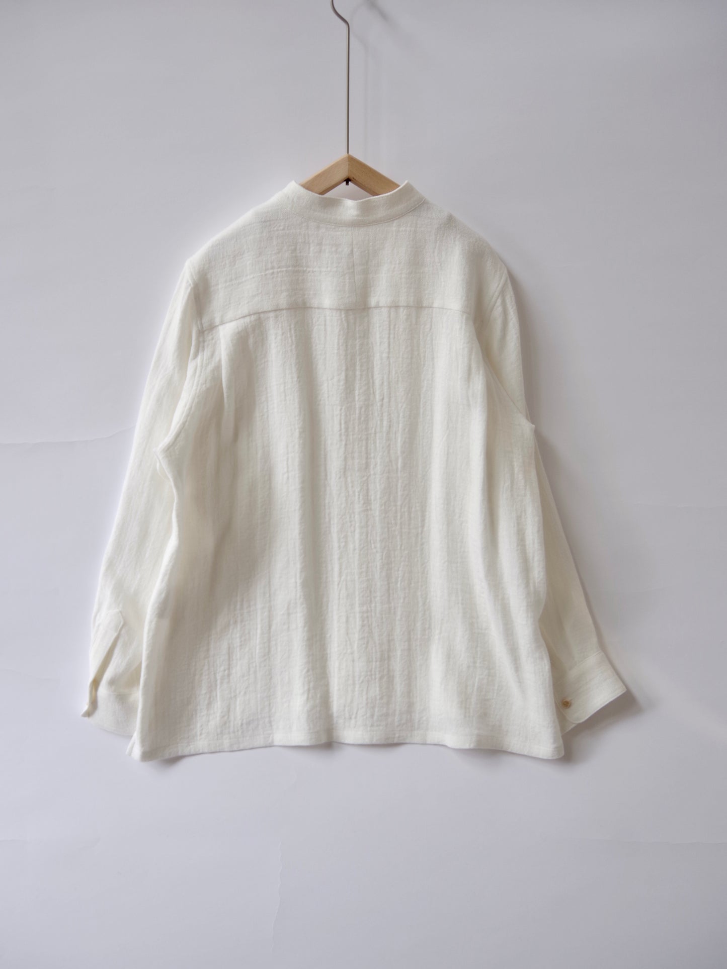 リネンツィード バンドカラーシャツ ( 2 color ) | atelier naruse