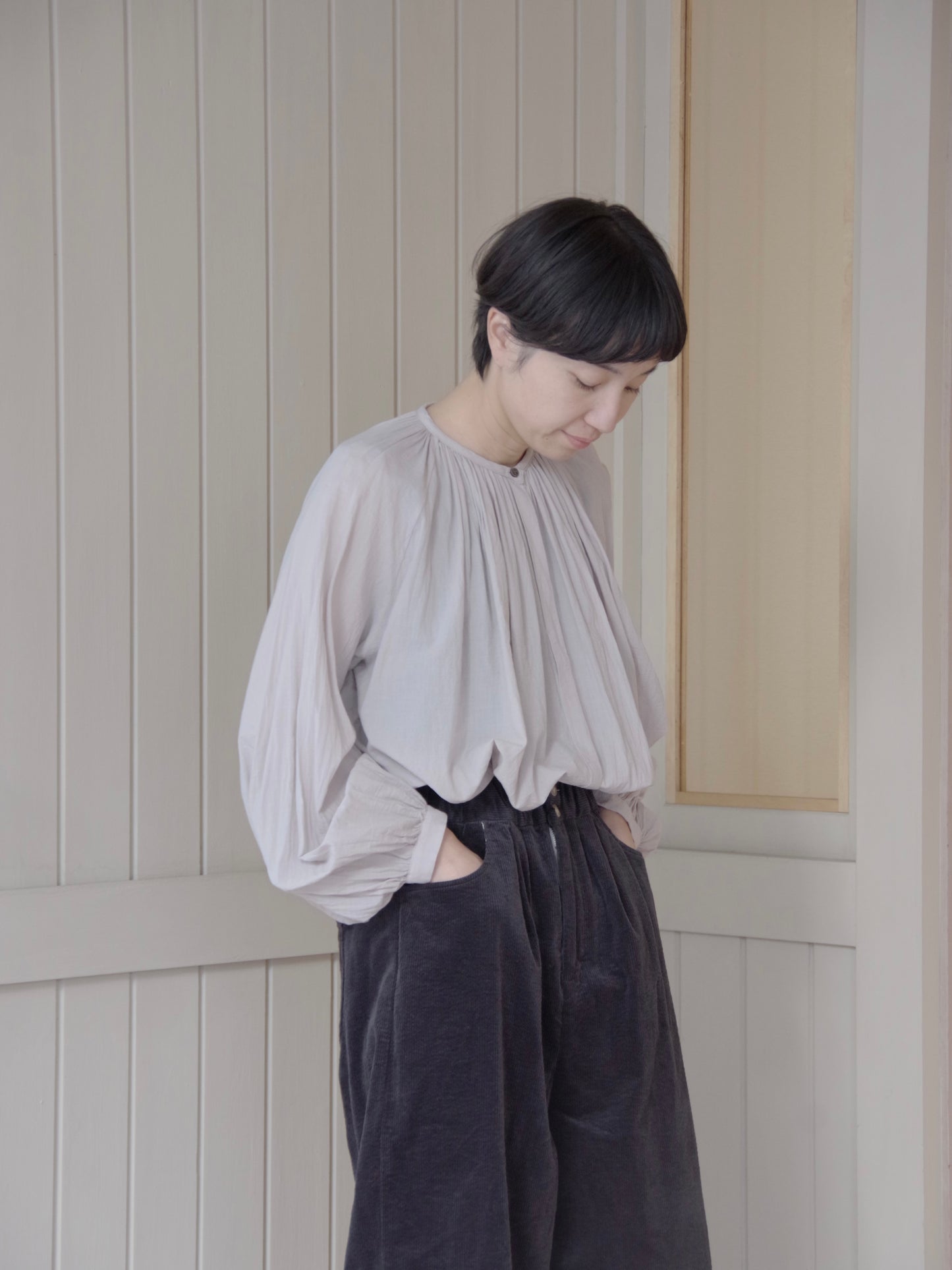 コットンギャザーブラウス |  atelier naruse