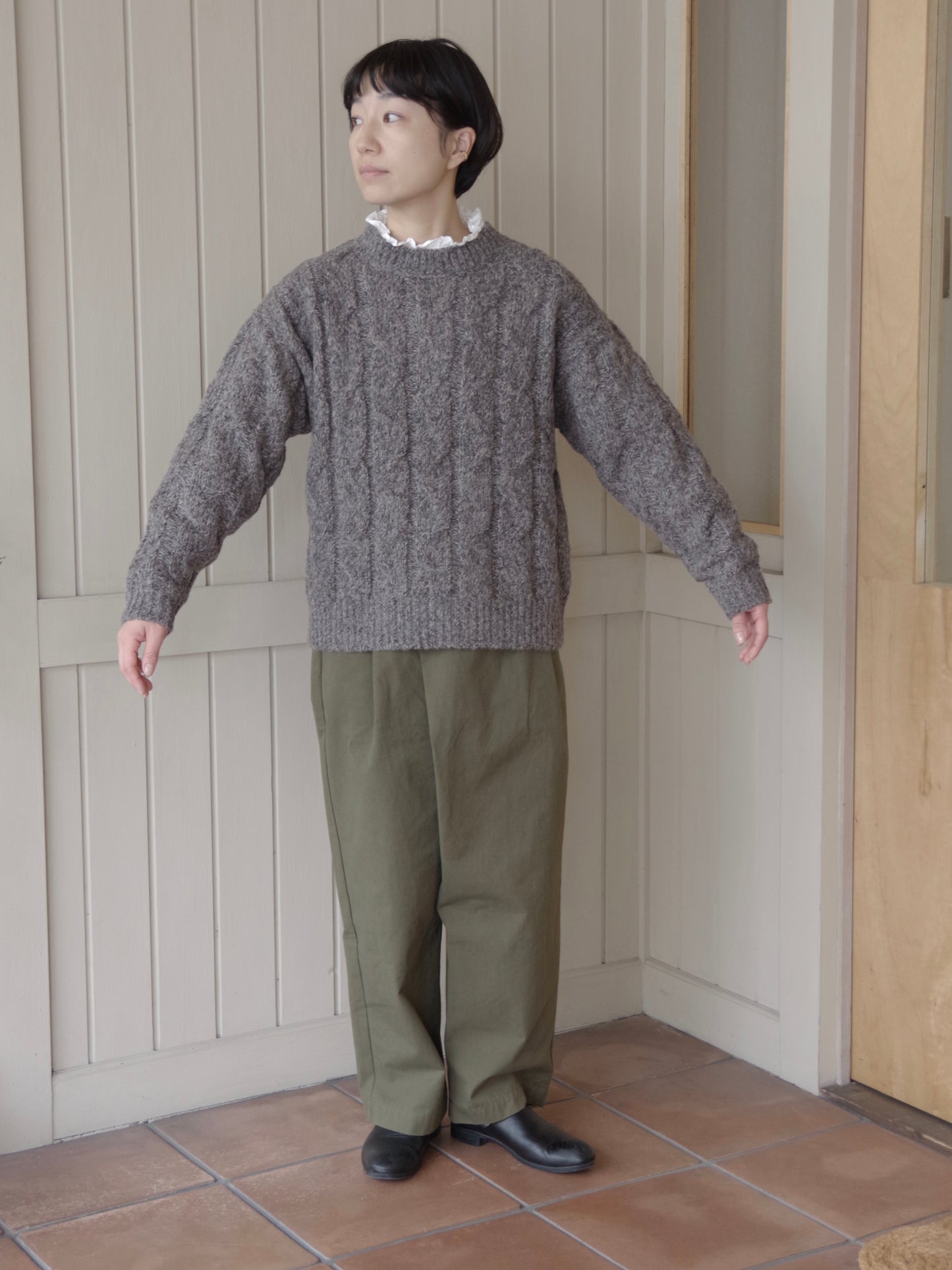 malibo mix ウール アラン編みプルオーバー | yuni