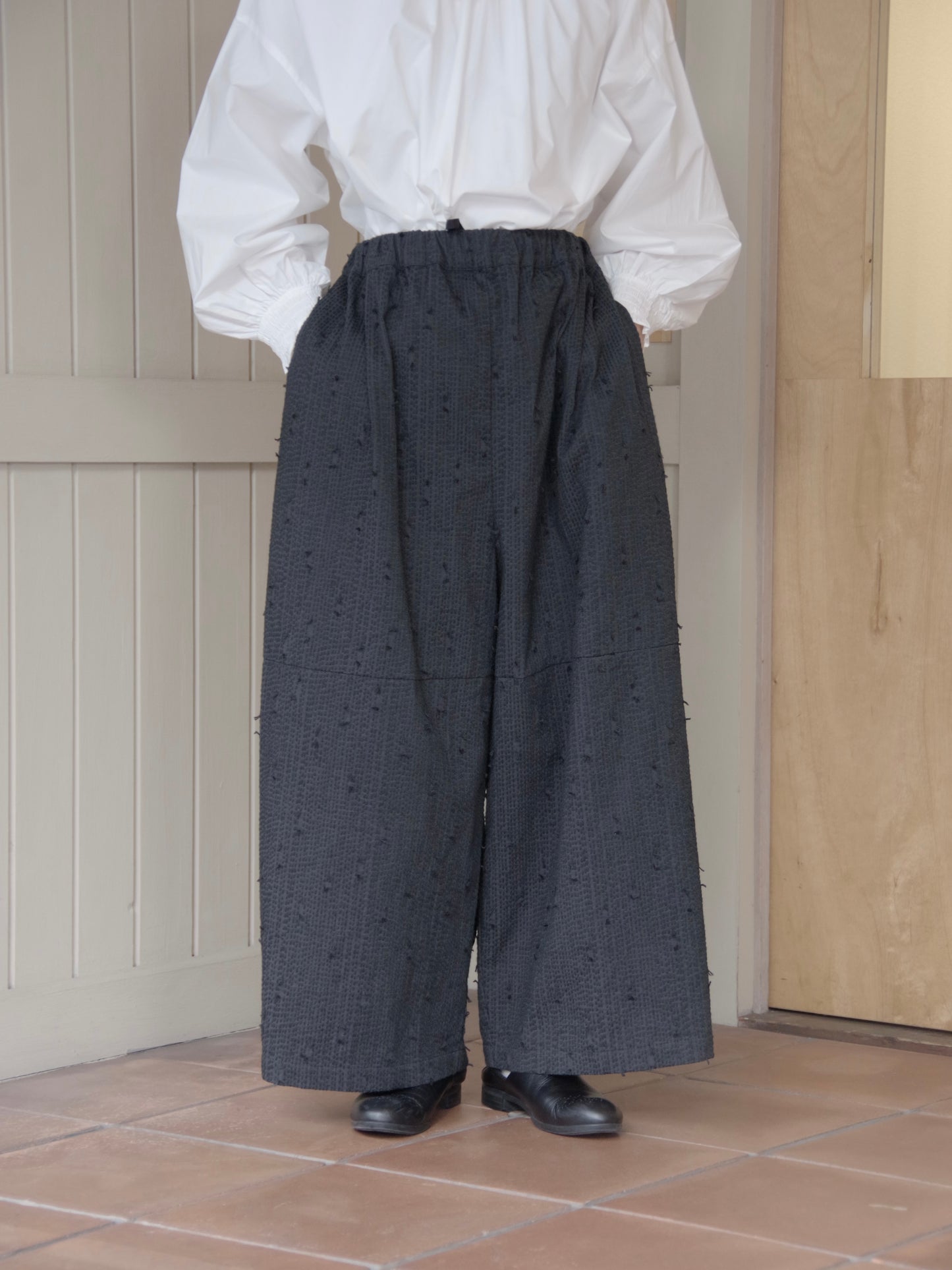 sashiko jacquard ボリュームパンツ | qiri