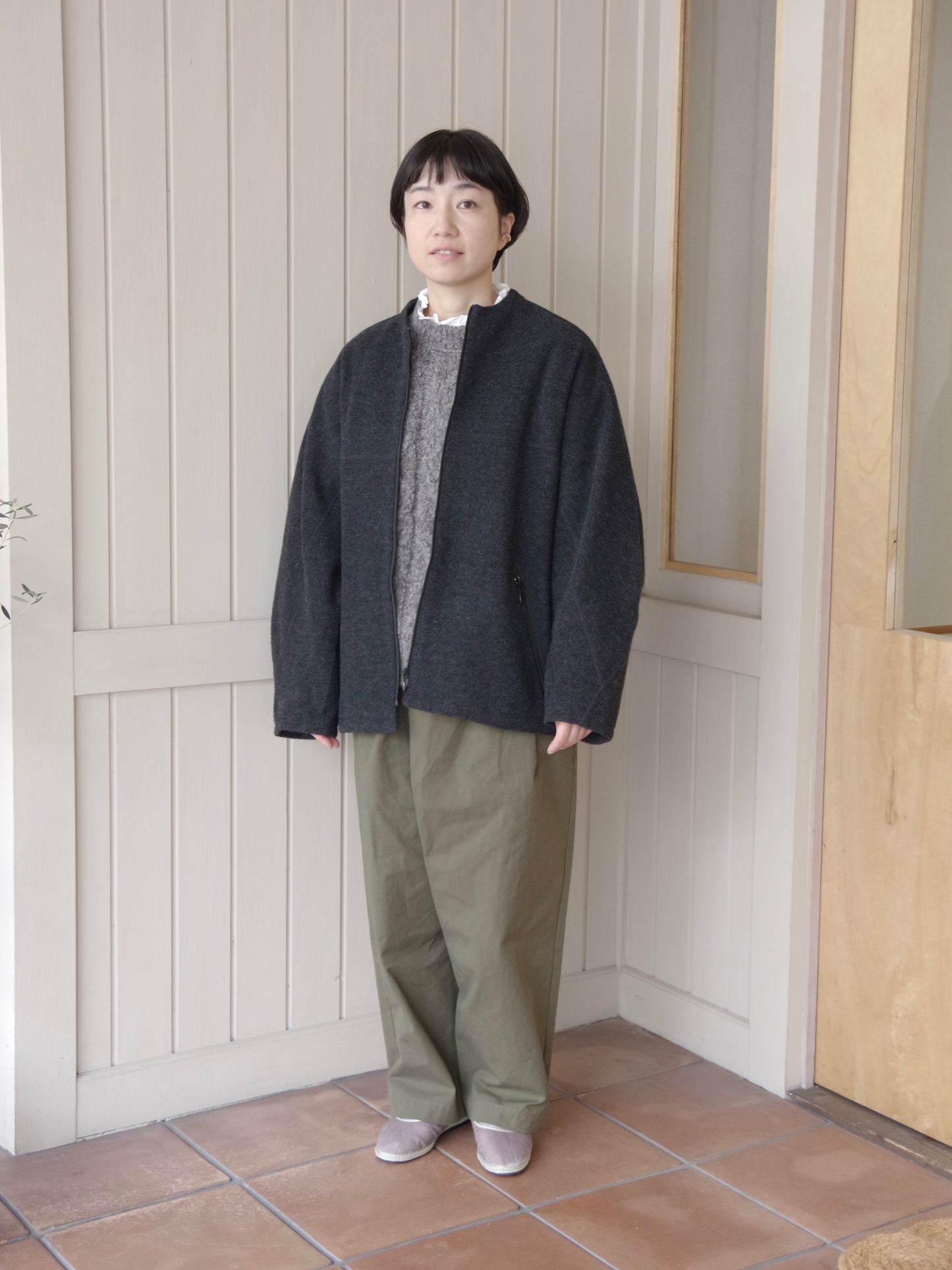 コットンウールカシミアボア コクーンブルゾン | yuni