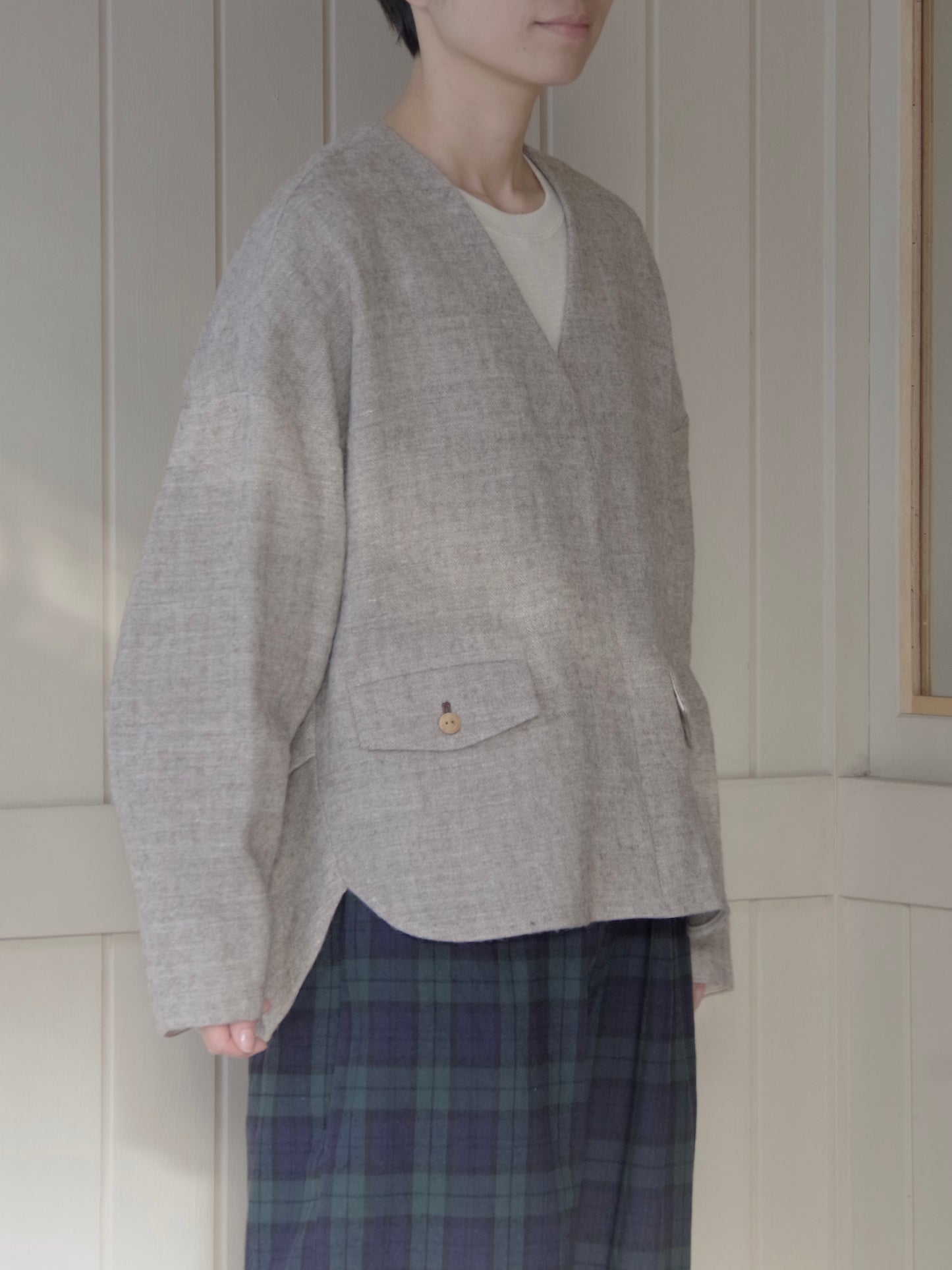 shetland wool linen smock | atelier naruse