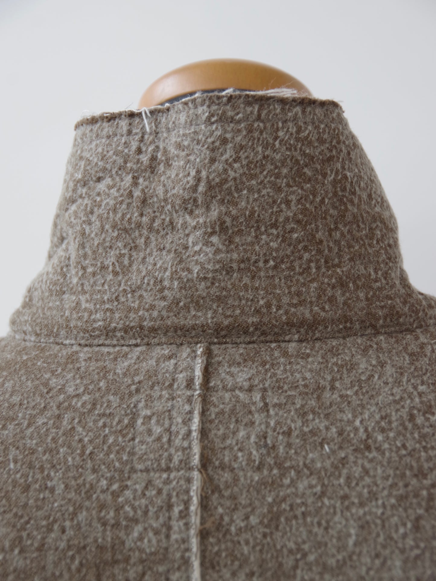 denim / fleece needle punch over jacket | qiri