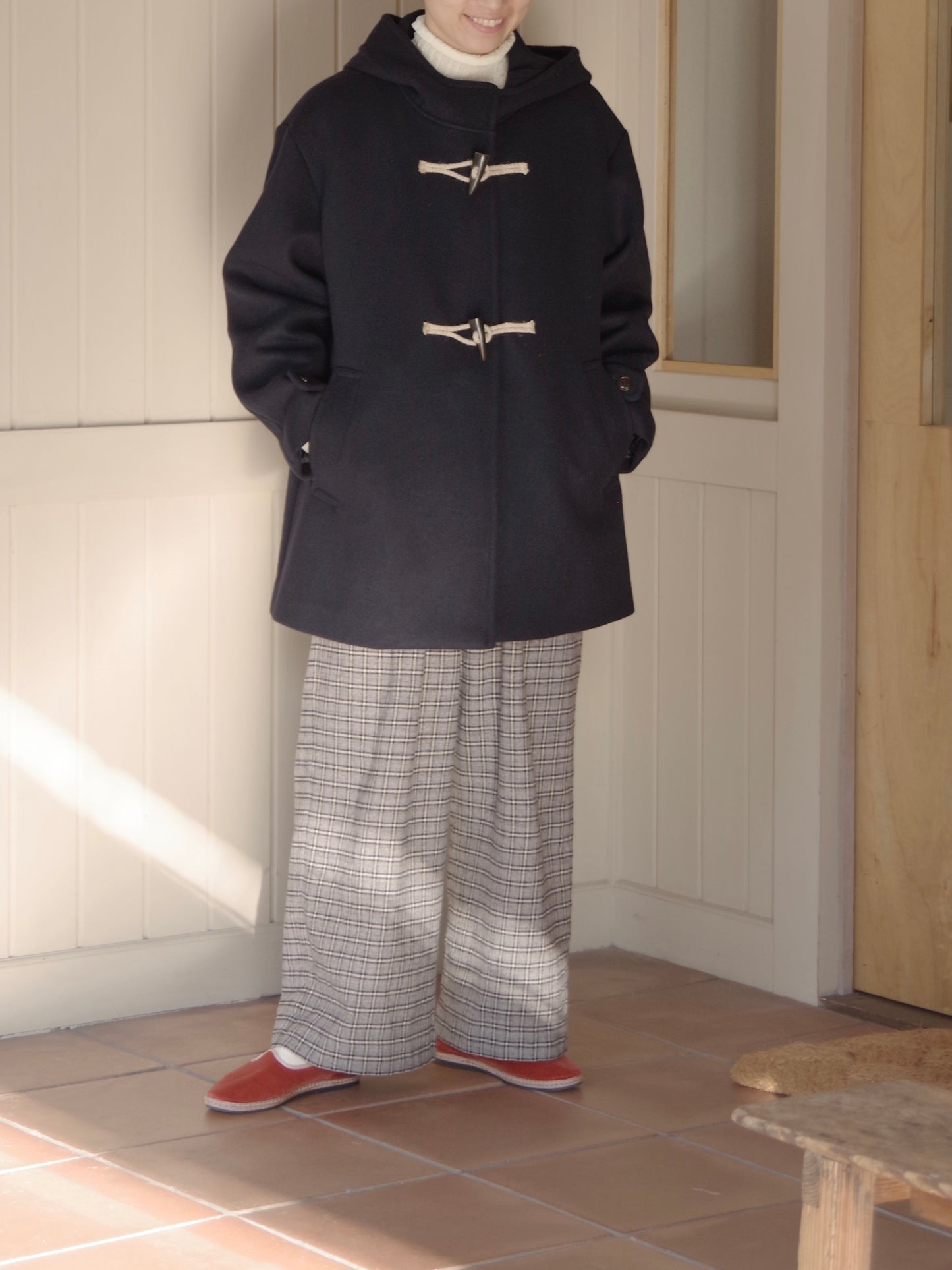 super110's二重織ビーバーショートダッフルコート | Hands of creation