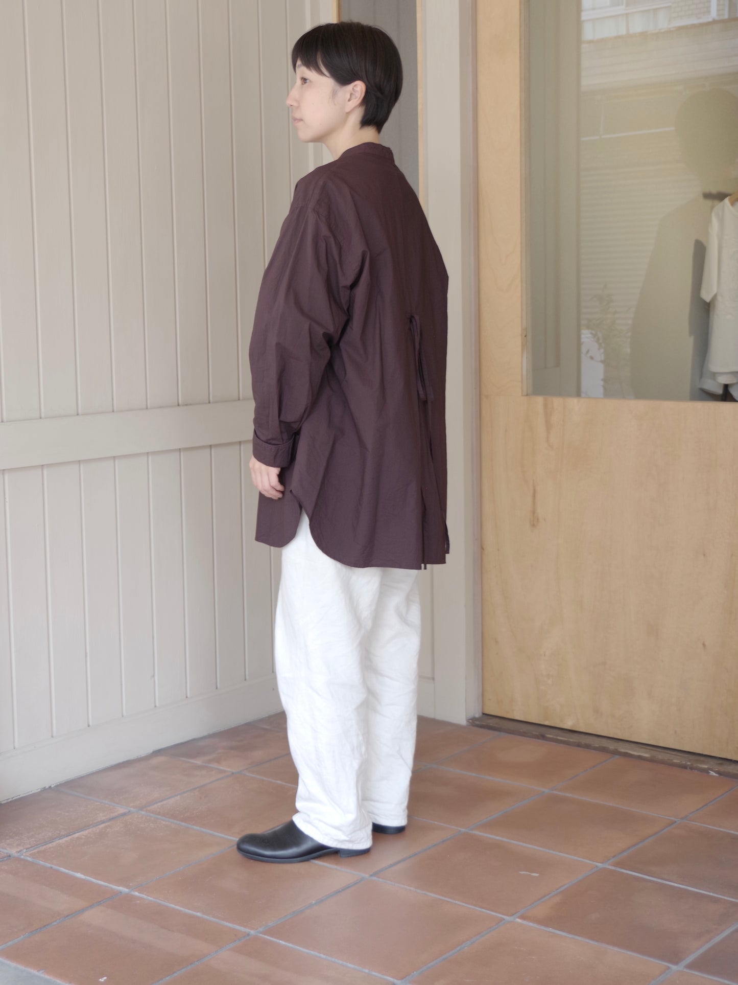 コットンキャッチワッシャーmoe sleeves バックリボン ブラウス ( 3 colors) | yuni