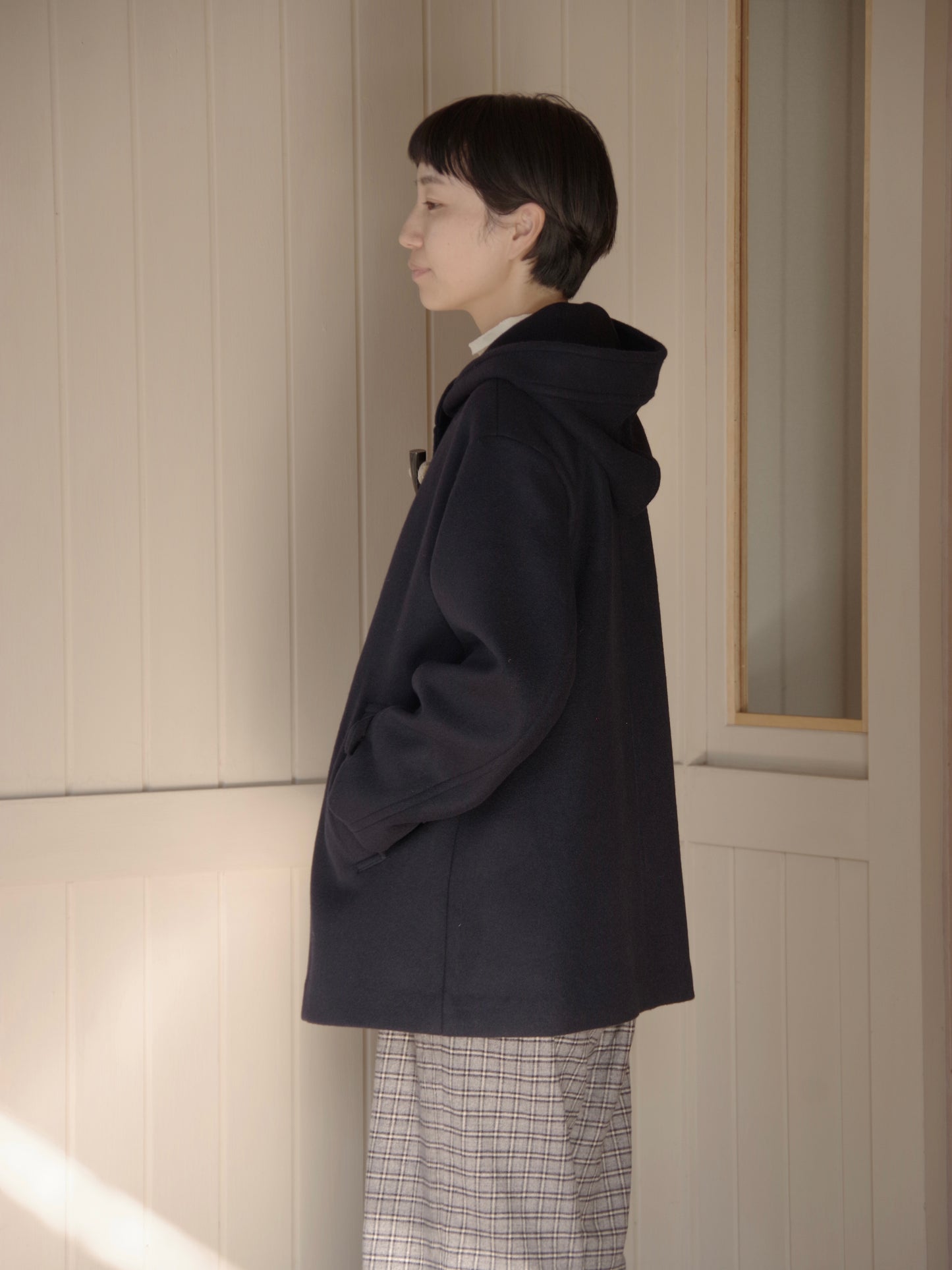 super110's二重織ビーバーショートダッフルコート | Hands of creation