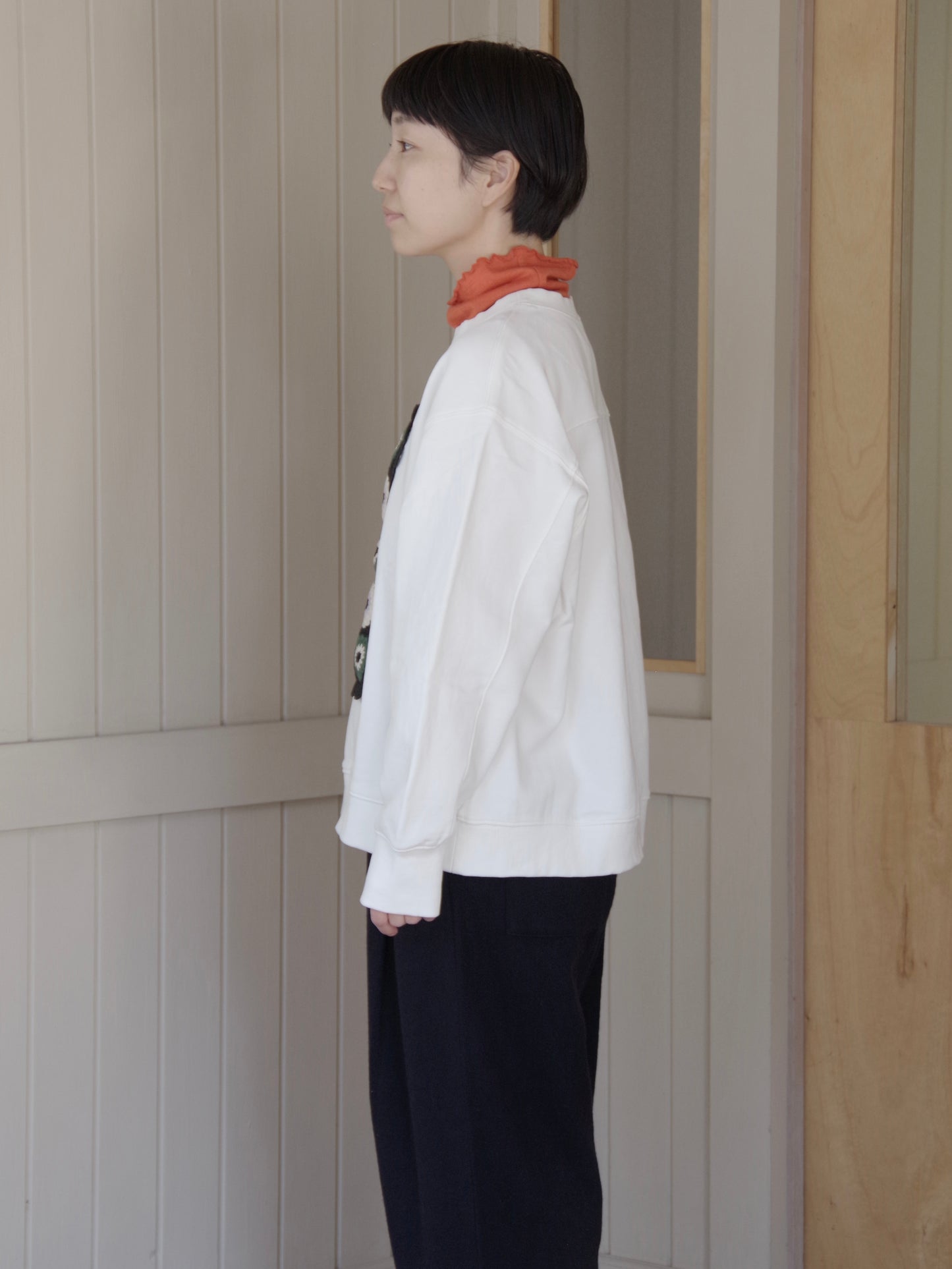 コットン裏毛レースプルオーバー | yuni