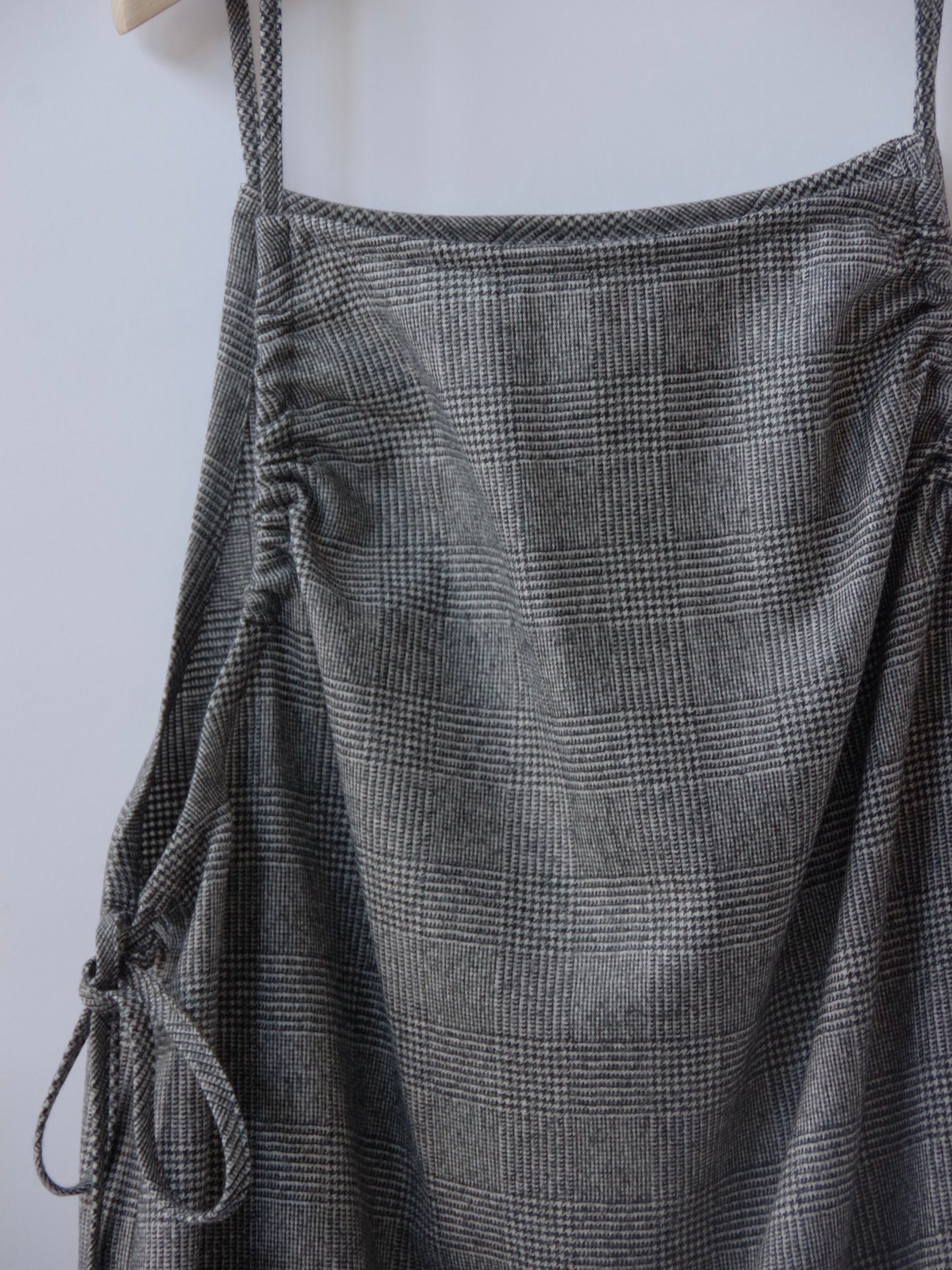 washable wool check drawstring ワンピース | yuni