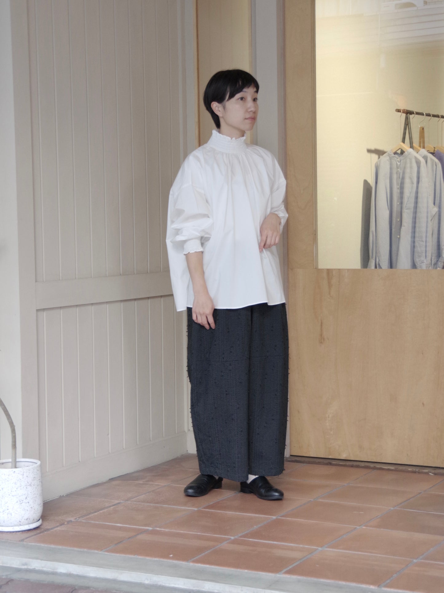 sashiko jacquard ボリュームパンツ | qiri