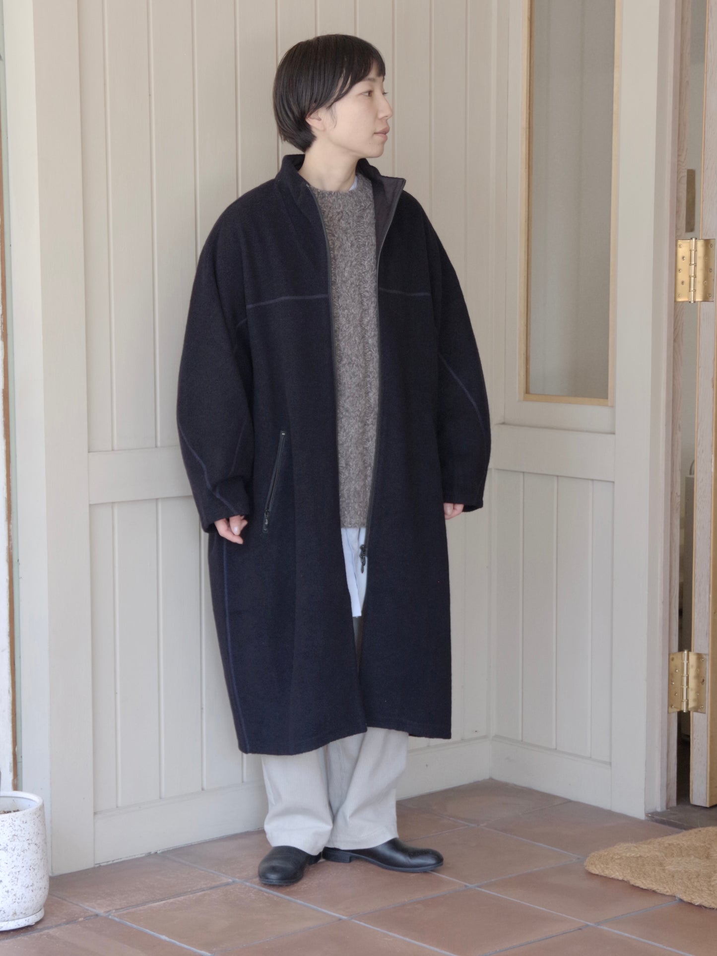 コットンウールカシミアボア コクーンコート | yuni