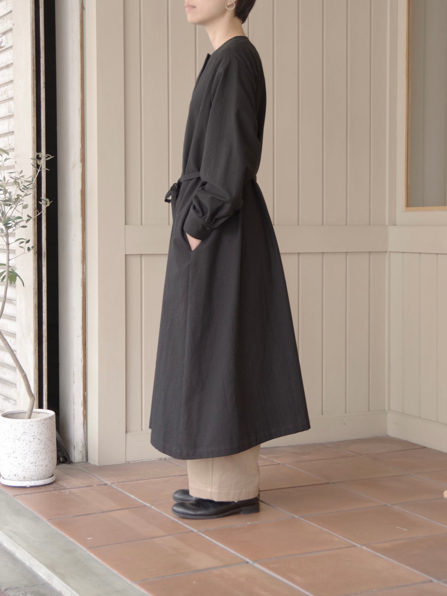 コットンウールシャツワンピース | atelier naruse