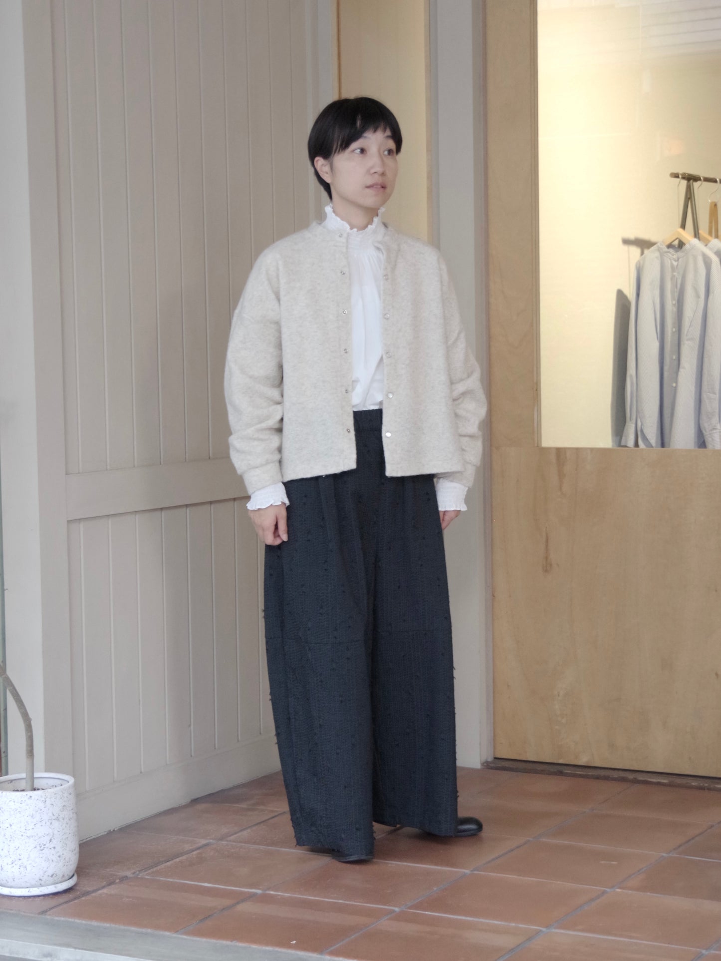sashiko jacquard ボリュームパンツ | qiri