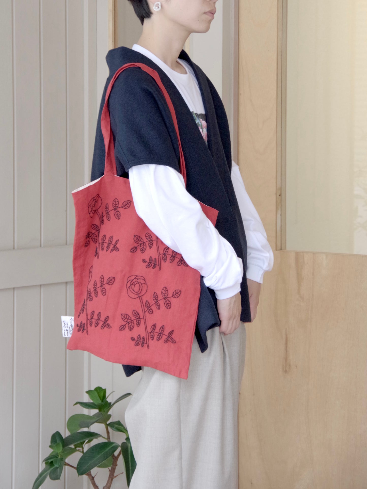 バラの花トートバッグ  | potandtea