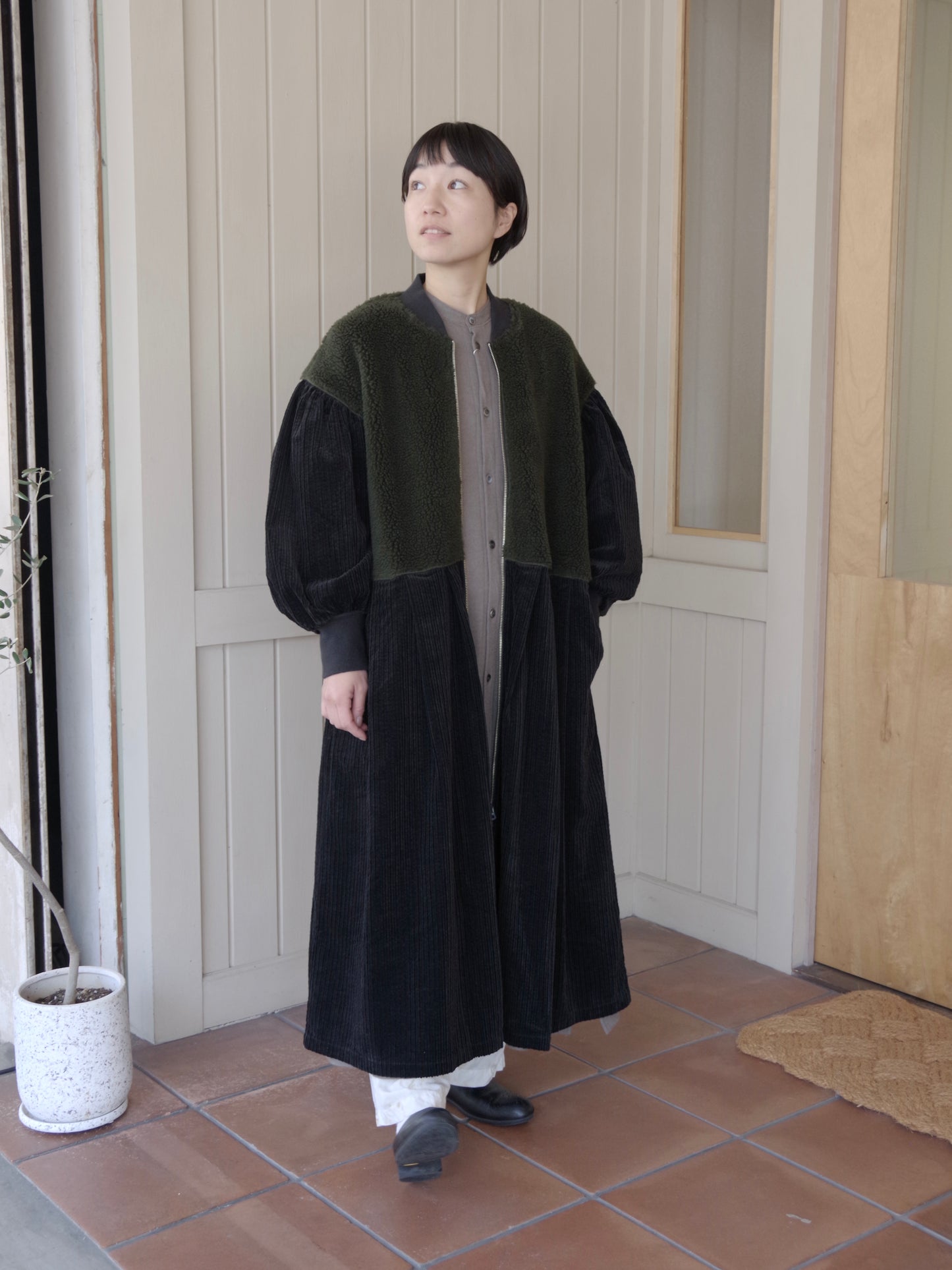 ボアコンボコーデュロイ Wzipロングコート | PARIS DE AOUNE