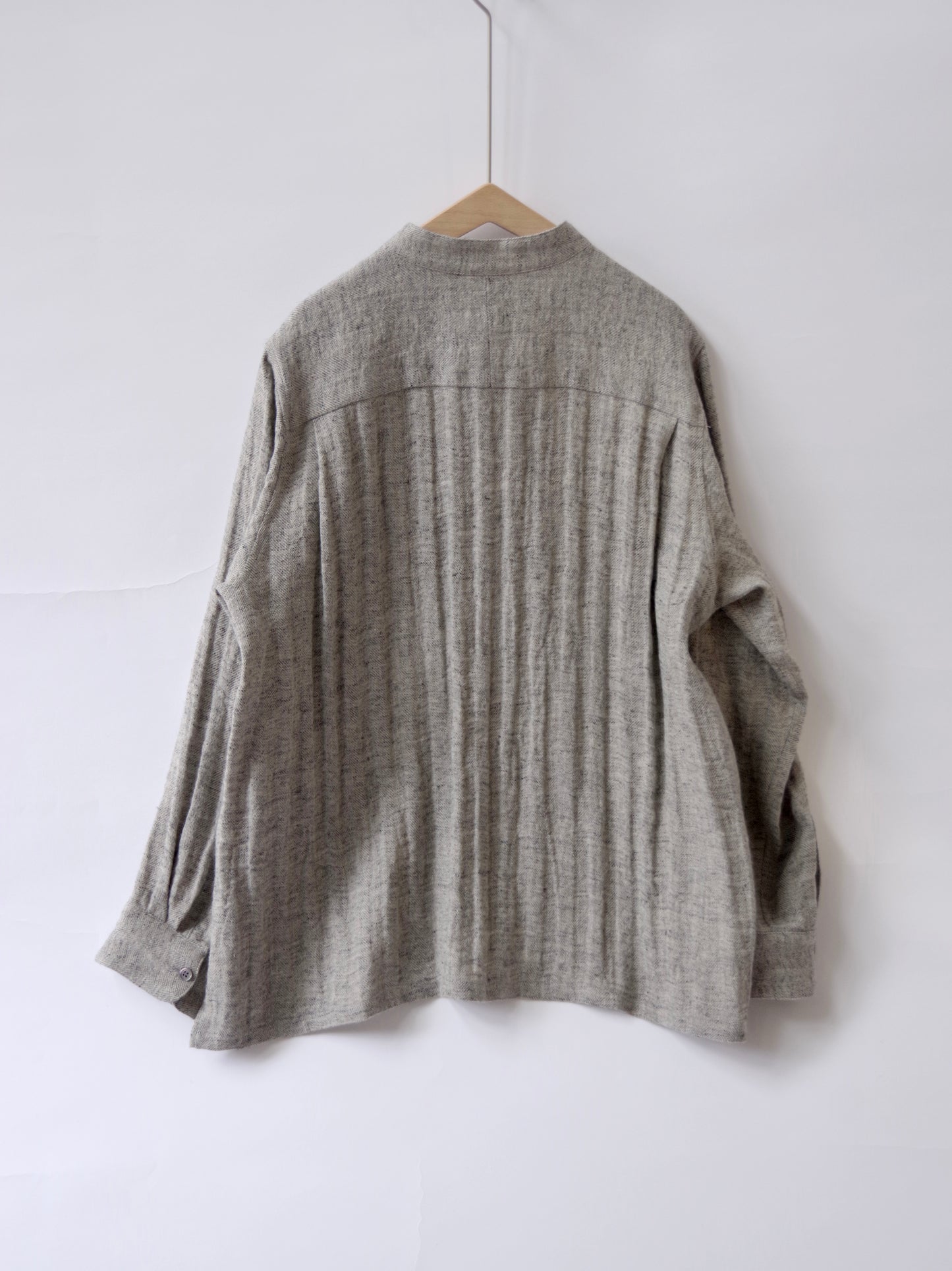 リネンツィード バンドカラーシャツ ( 2 color ) | atelier naruse