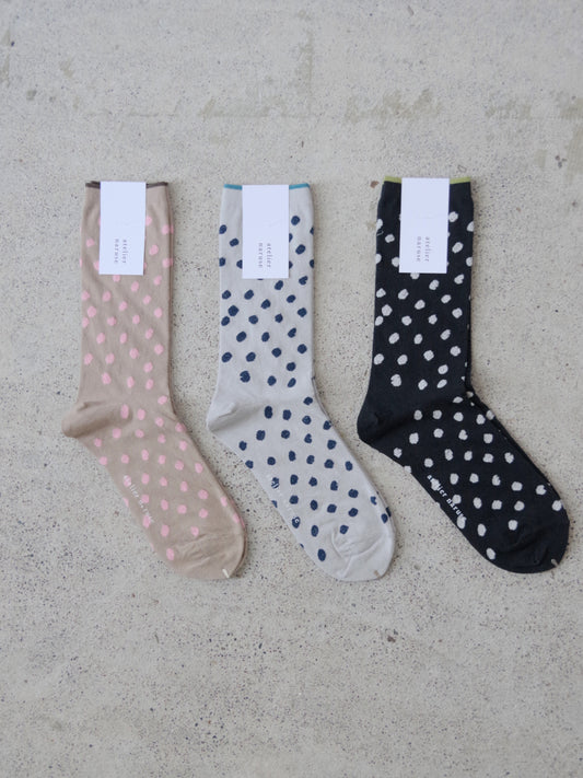 コットンリネンラミーミドルソックス ～ mizutama ～ | atelier naruse