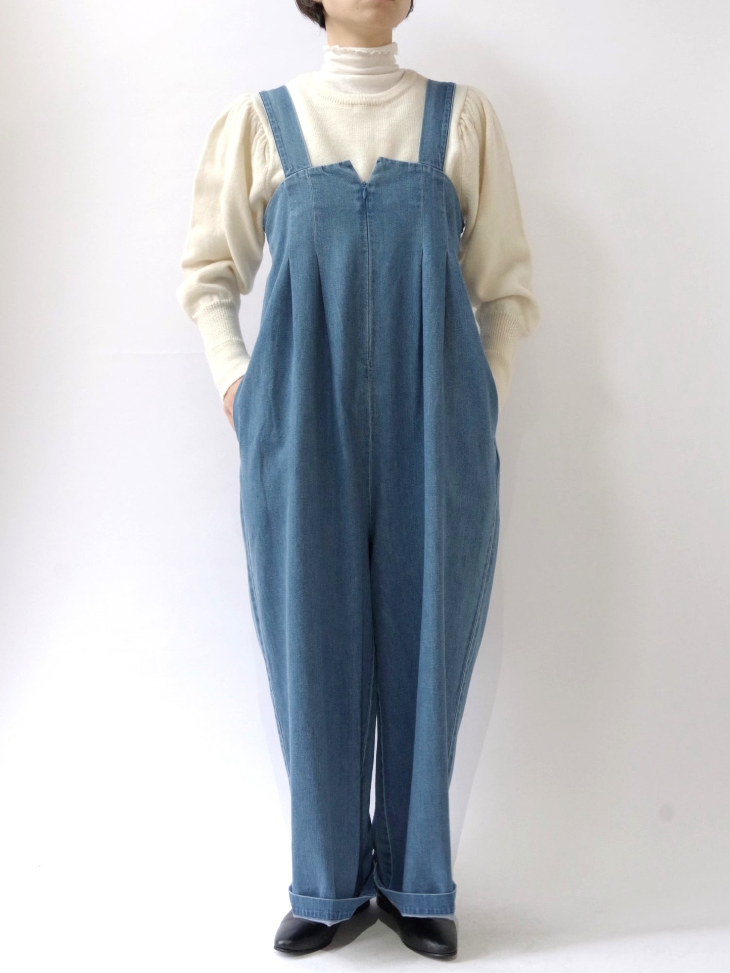 DENIM WIDE OVERALL  | sisisi