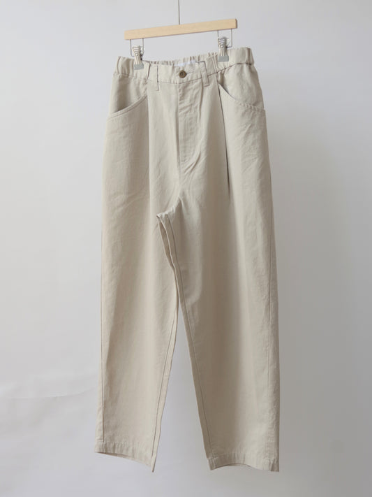 綿麻ツイル バレルストレートパンツ | Hands of creation