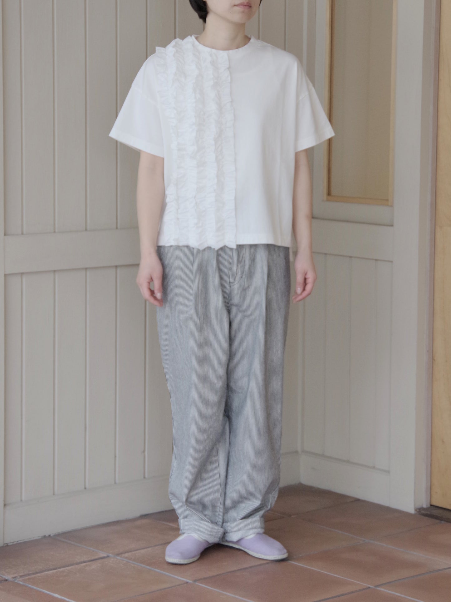 ヒッコリーデニム バレルストレートパンツ | Hands of creation