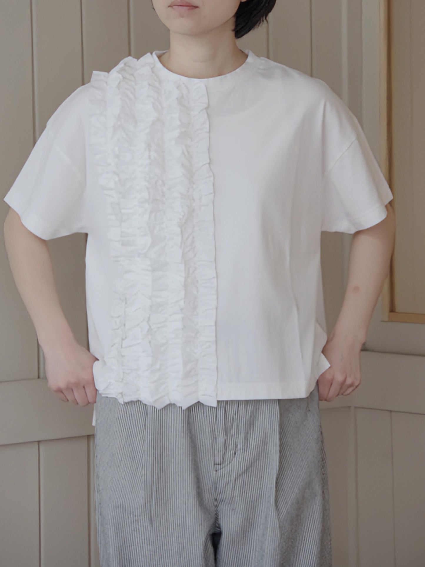 クラシック天竺　半袖フリルTシャツ | UNIVERSAL SEVEN