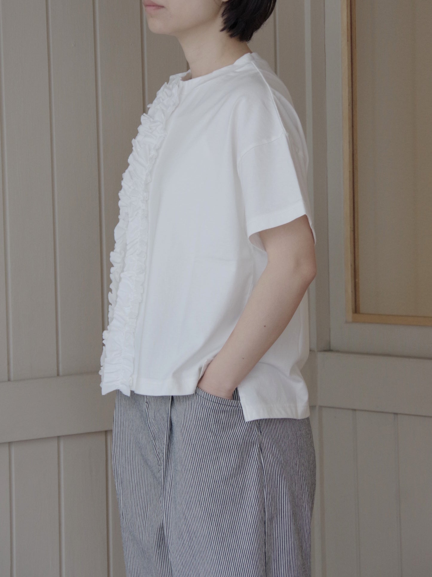 クラシック天竺　半袖フリルTシャツ | UNIVERSAL SEVEN