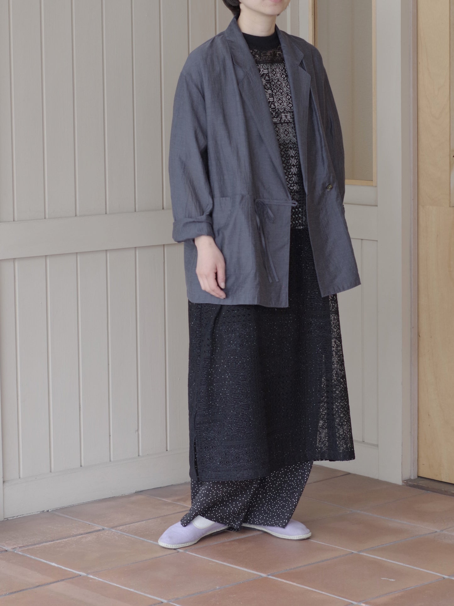 レーヨンラミーナイロン テーラードジャケット | yuni