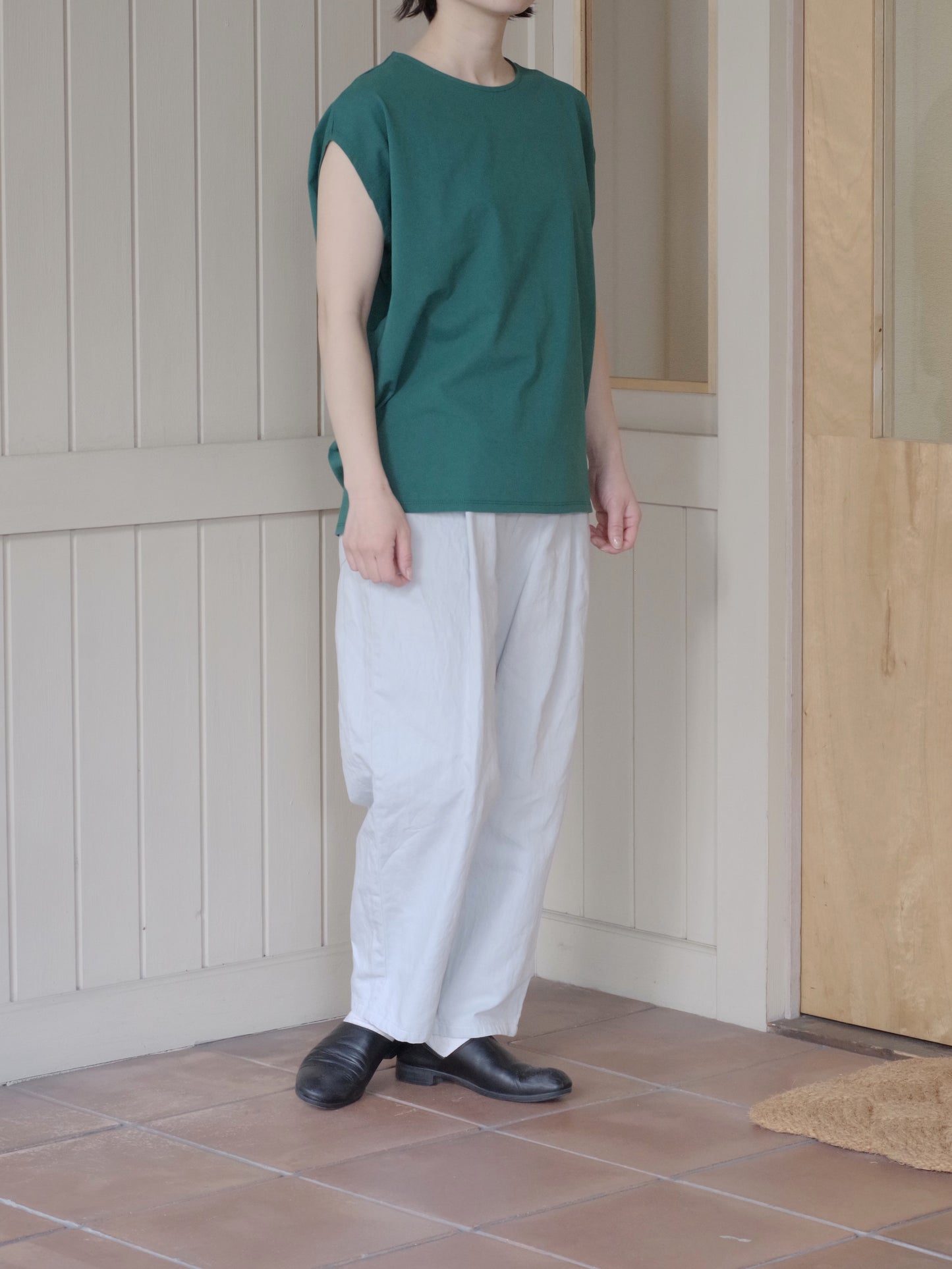 Cotton/Linen denim back gum パンツ | yuni