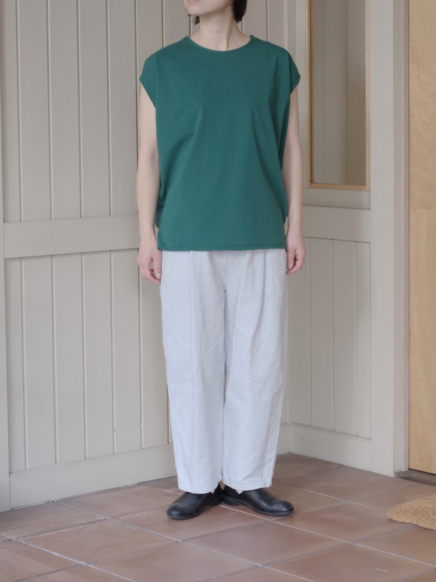 Cotton/Linen denim back gum パンツ | yuni