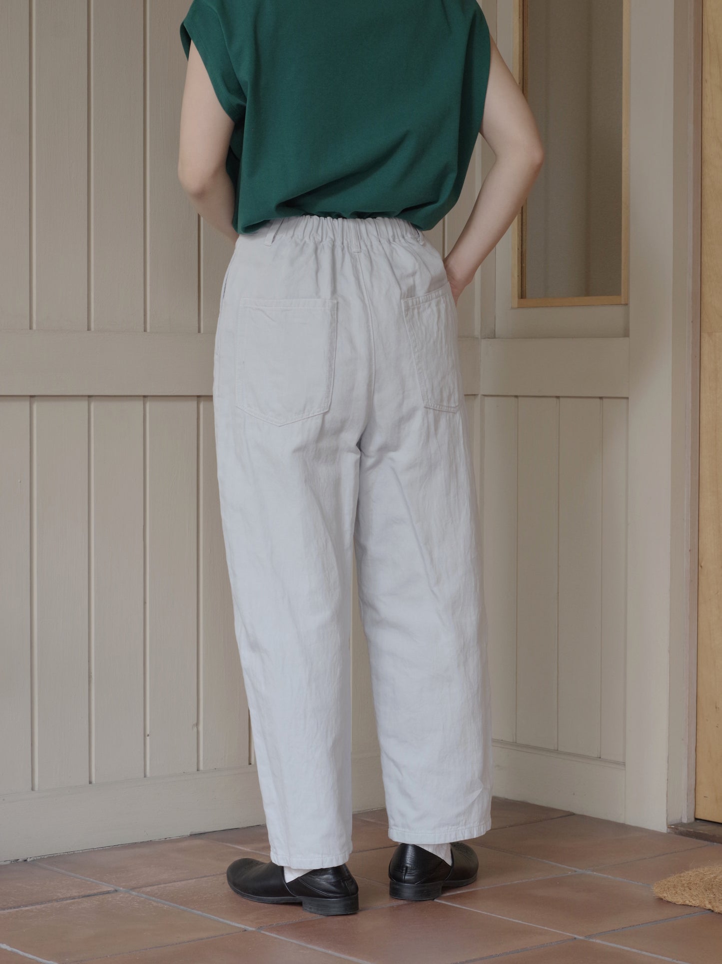Cotton/Linen denim back gum パンツ | yuni