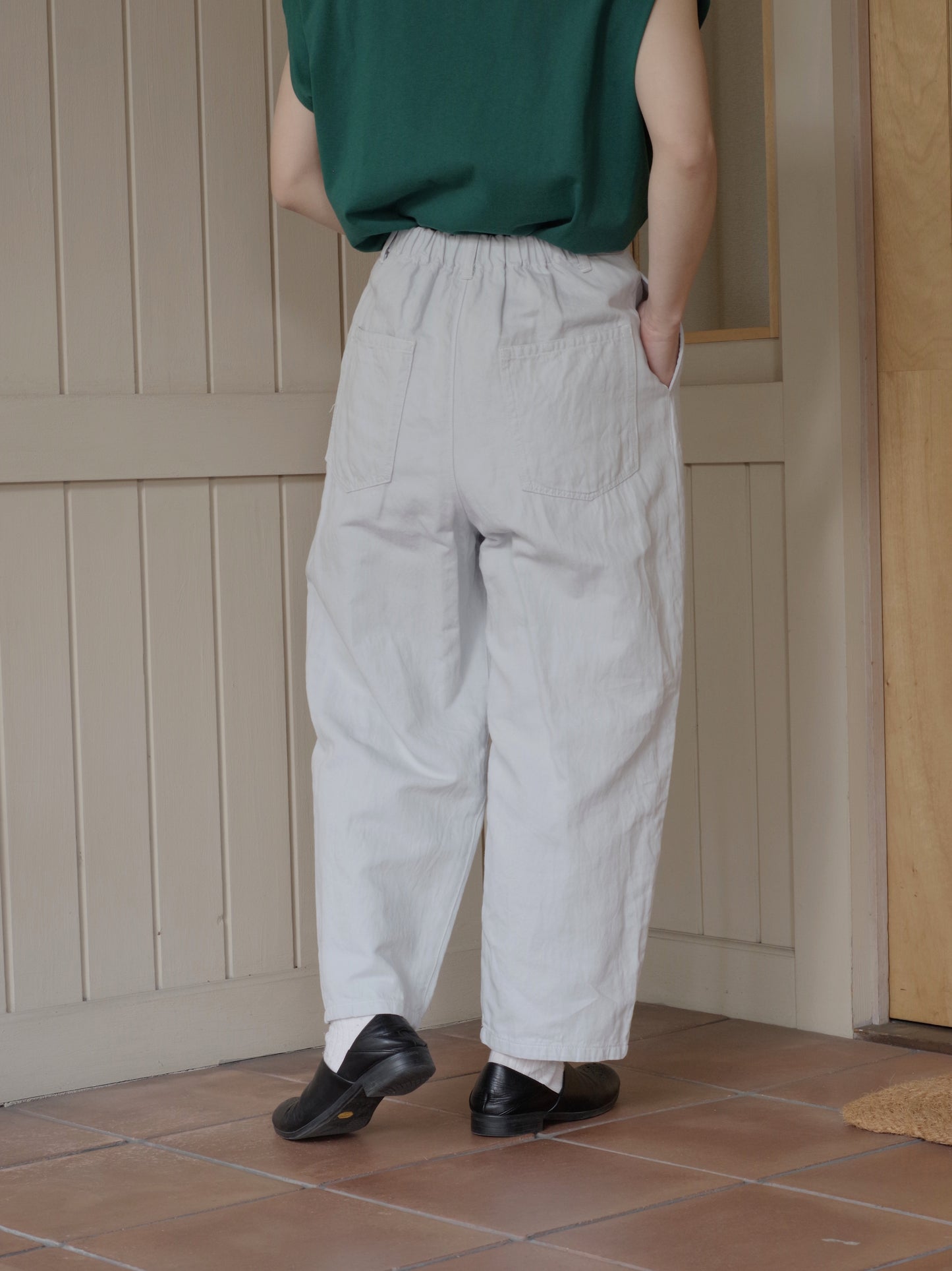 Cotton/Linen denim back gum パンツ | yuni