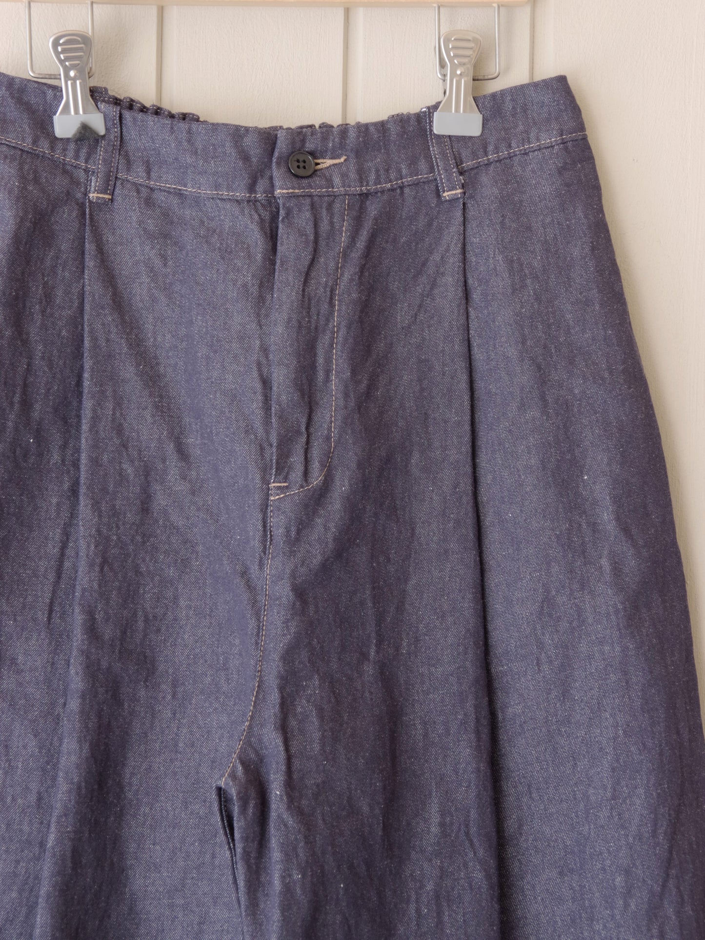 Cotton/Linen denim back gum パンツ | yuni