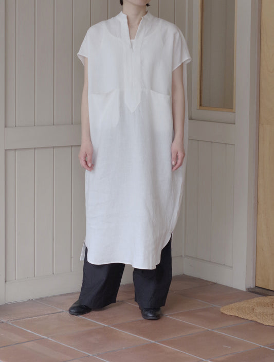 フレンチリネンキャンバス スクエアチュニック | SI-HIRAI