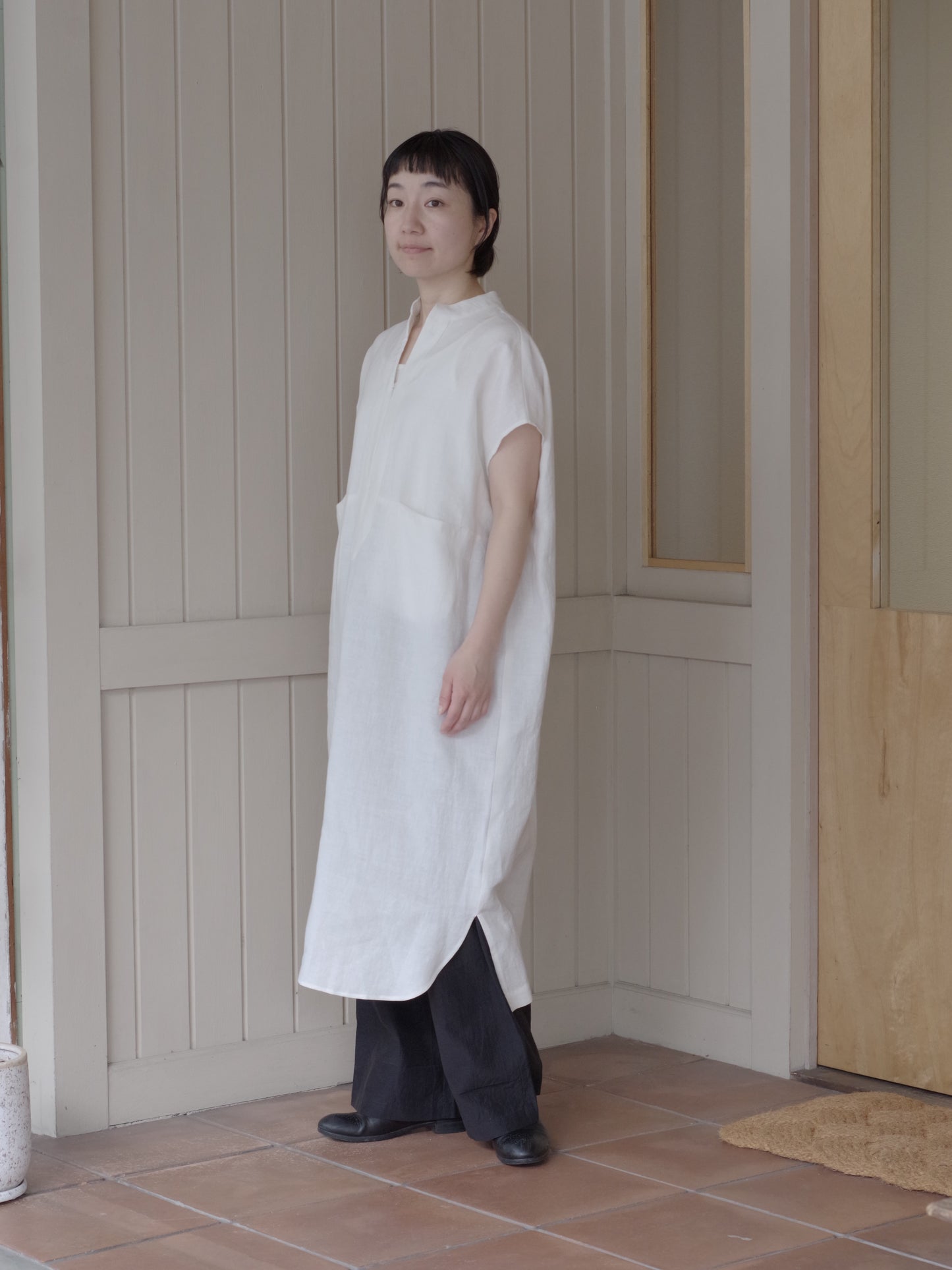 フレンチリネンキャンバス スクエアチュニック | SI-HIRAI