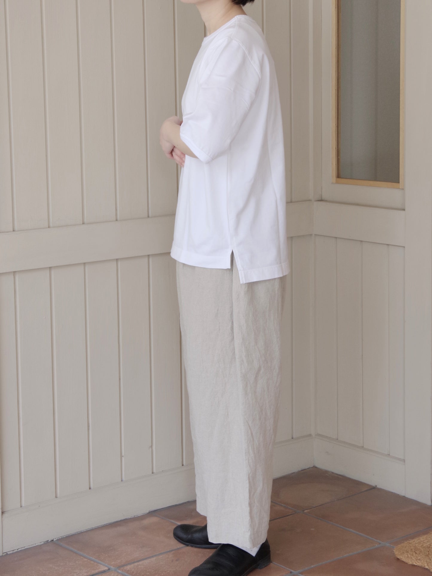 サンフォーキン天竺 シンプルクルーネックプルオーバー | OUVERT