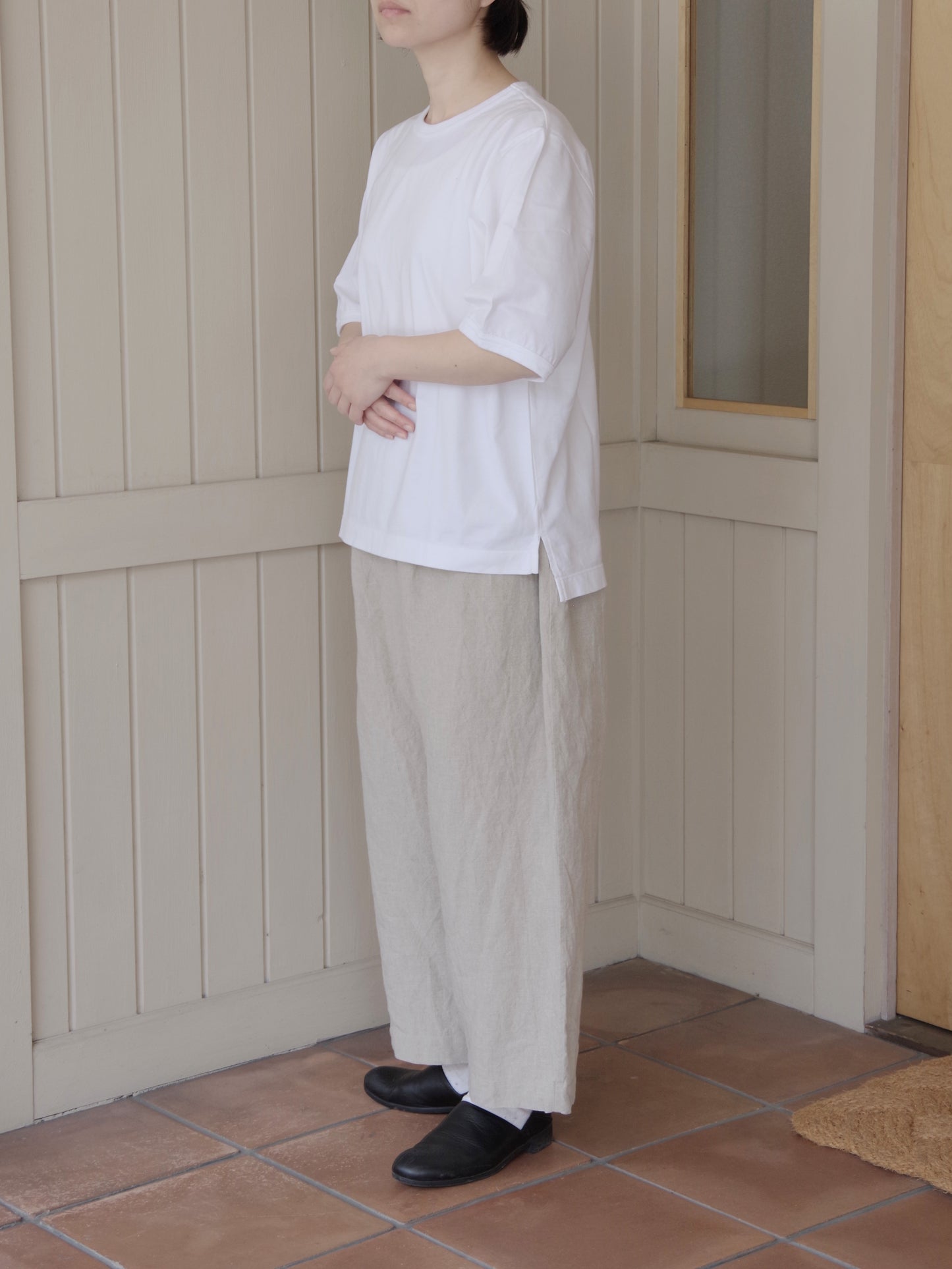 サンフォーキン天竺 シンプルクルーネックプルオーバー | OUVERT