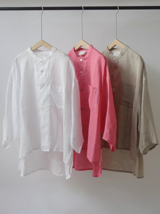 60リネンフレンチリネンコクーンスリーブブラウス | yuni