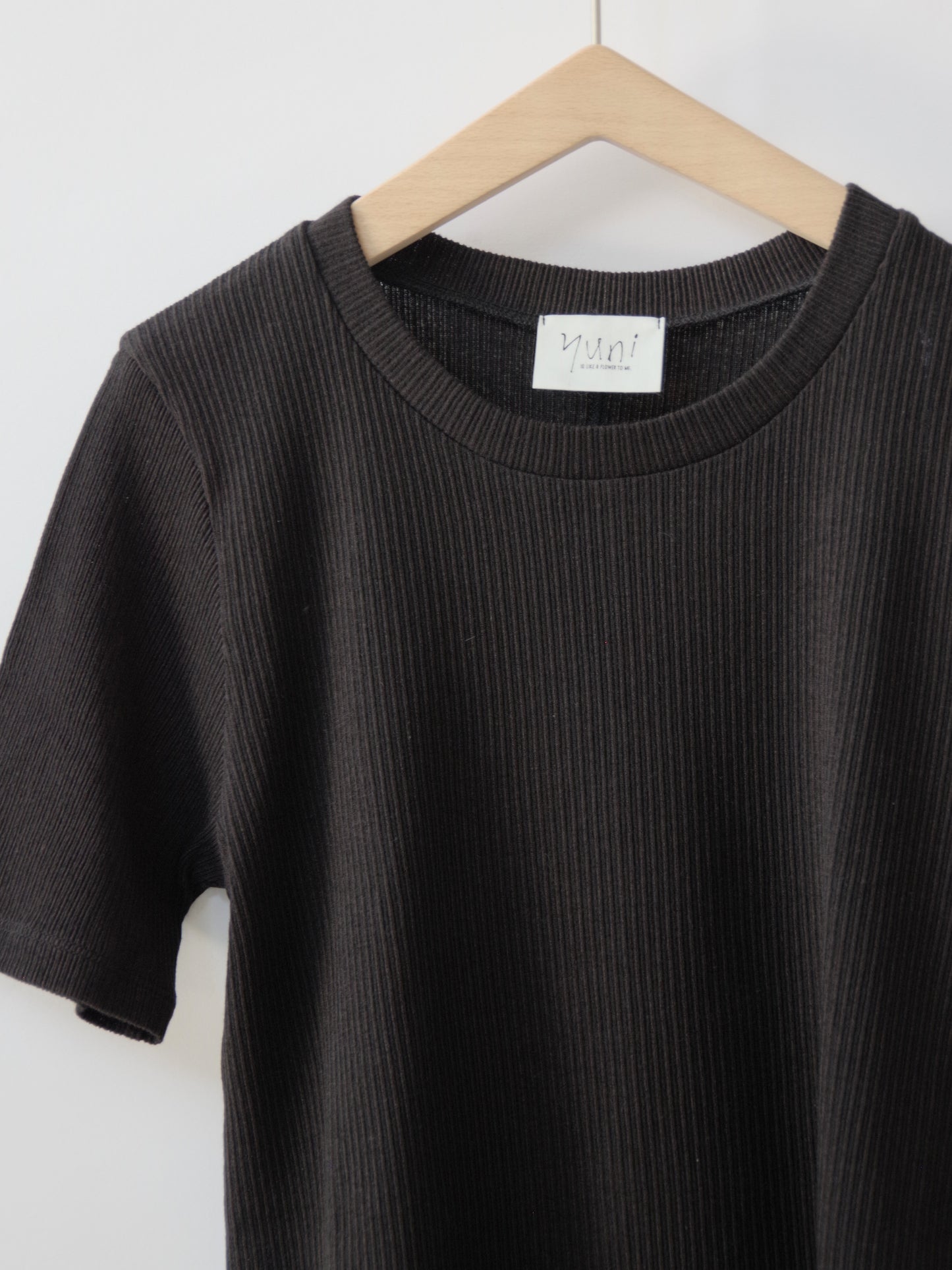 コットンポリエステルナチュラルテレコ ハーフスリーブTシャツ | yuni