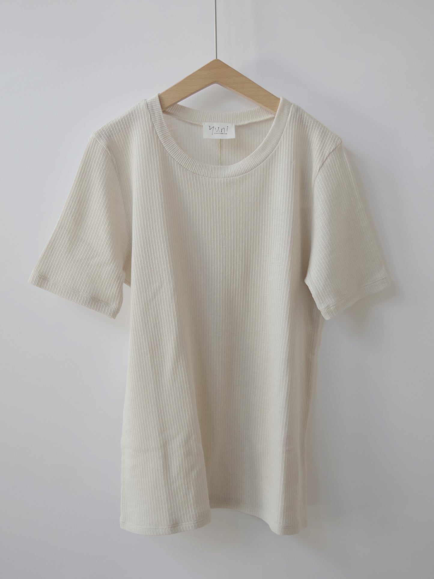 コットンポリエステルナチュラルテレコ ハーフスリーブTシャツ | yuni