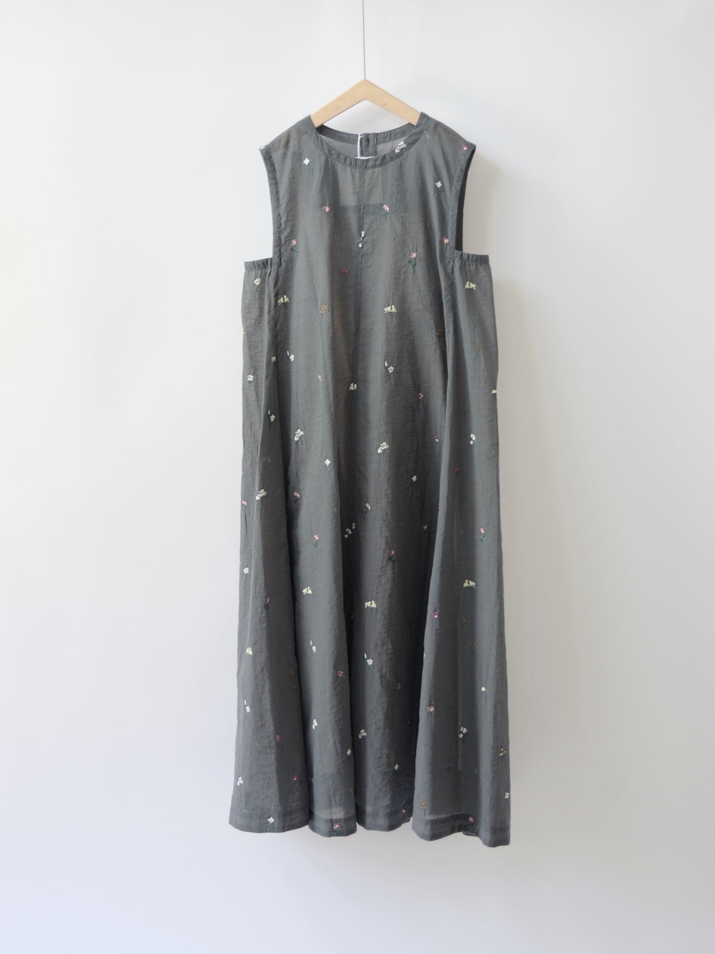 コットン/ナイロン sheer floral刺繍 ワンピース | yuni