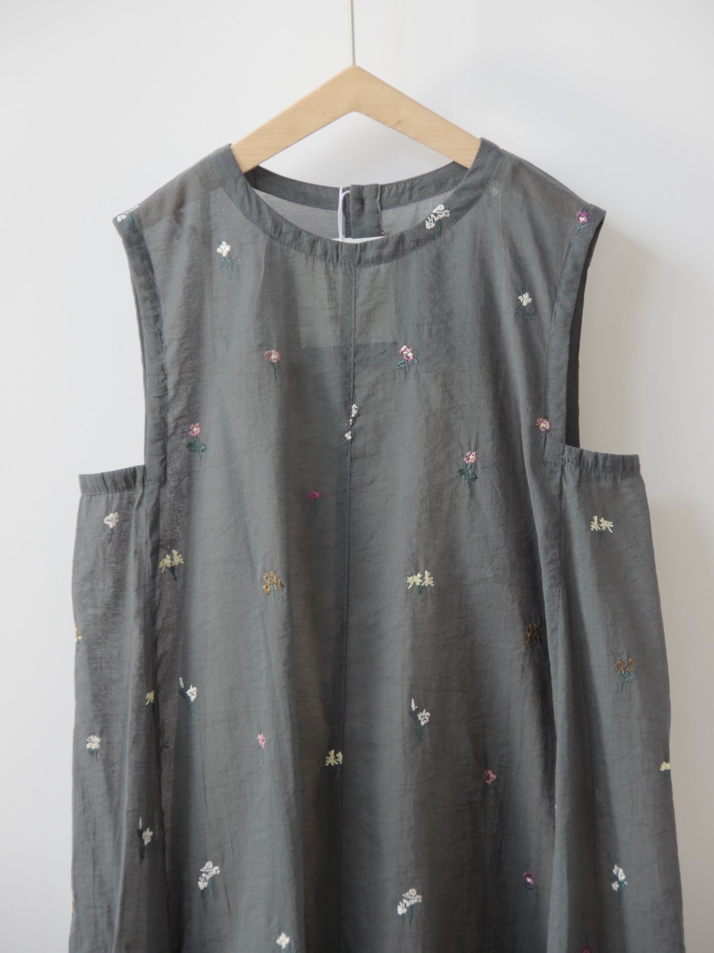 コットン/ナイロン sheer floral刺繍 ワンピース | yuni