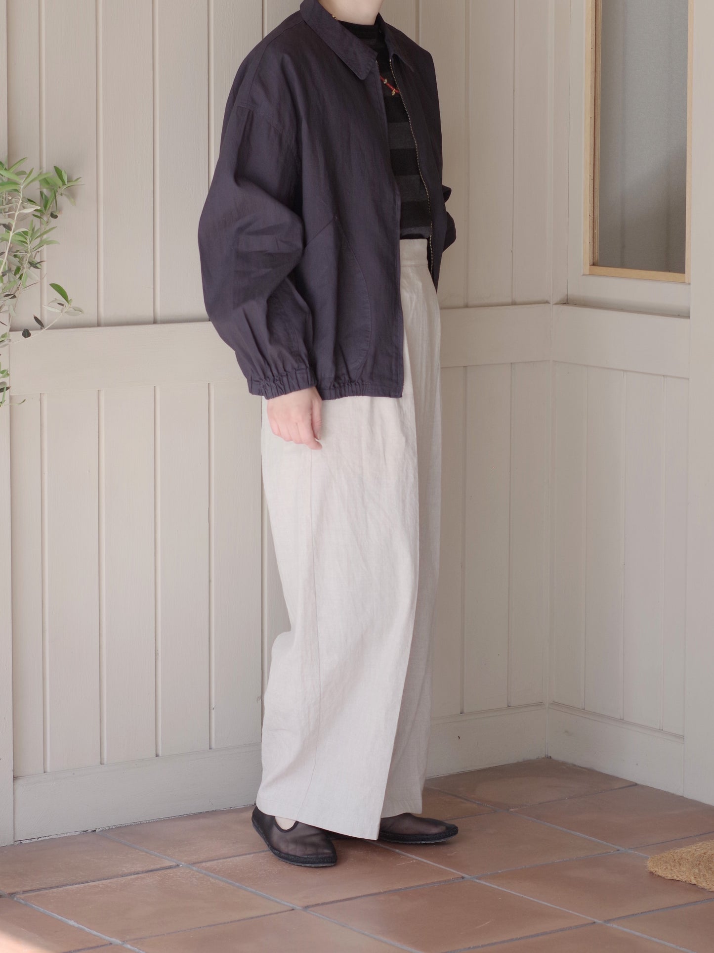 オーガニックリップストップ ボックスジップブルゾン | OUVERT
