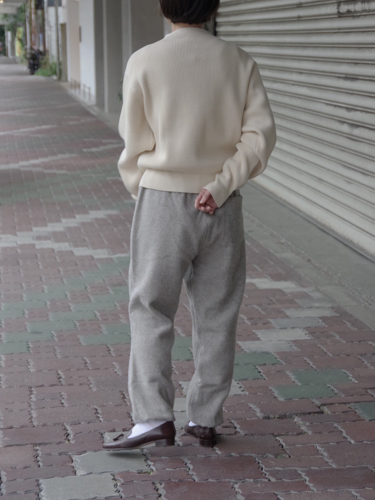 ニットリブ　モックネッククループルオーバー | UNDYED