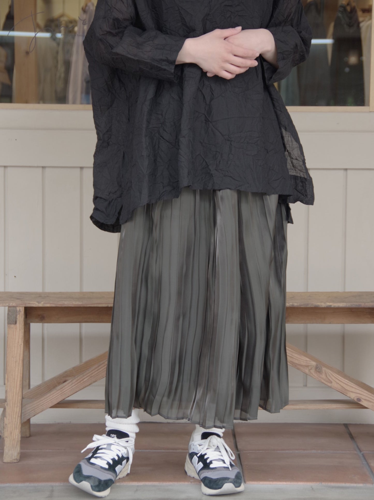 Aurora cloth double side pleated skirt | itochi