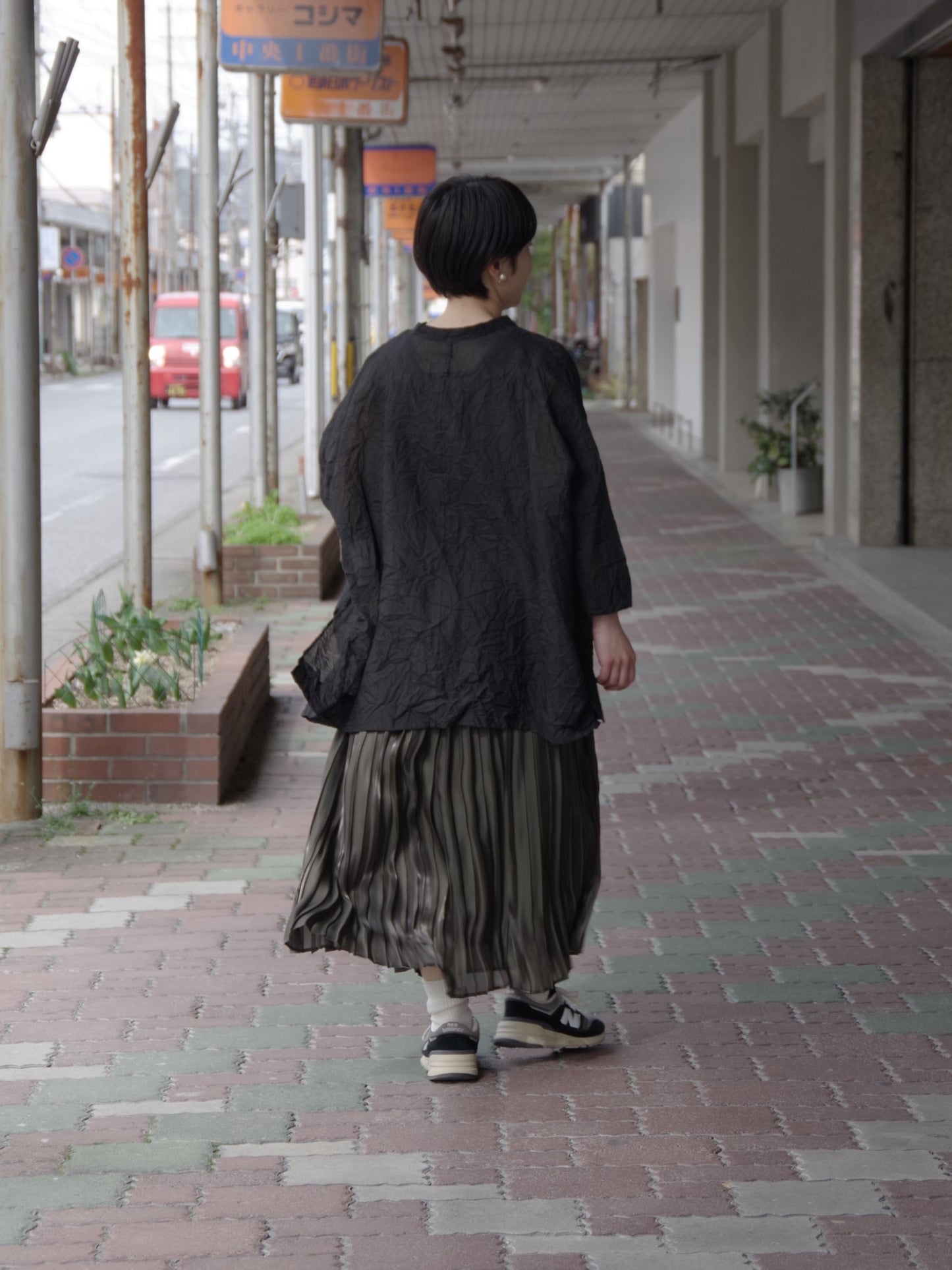 Aurora cloth double side pleated skirt | itochi