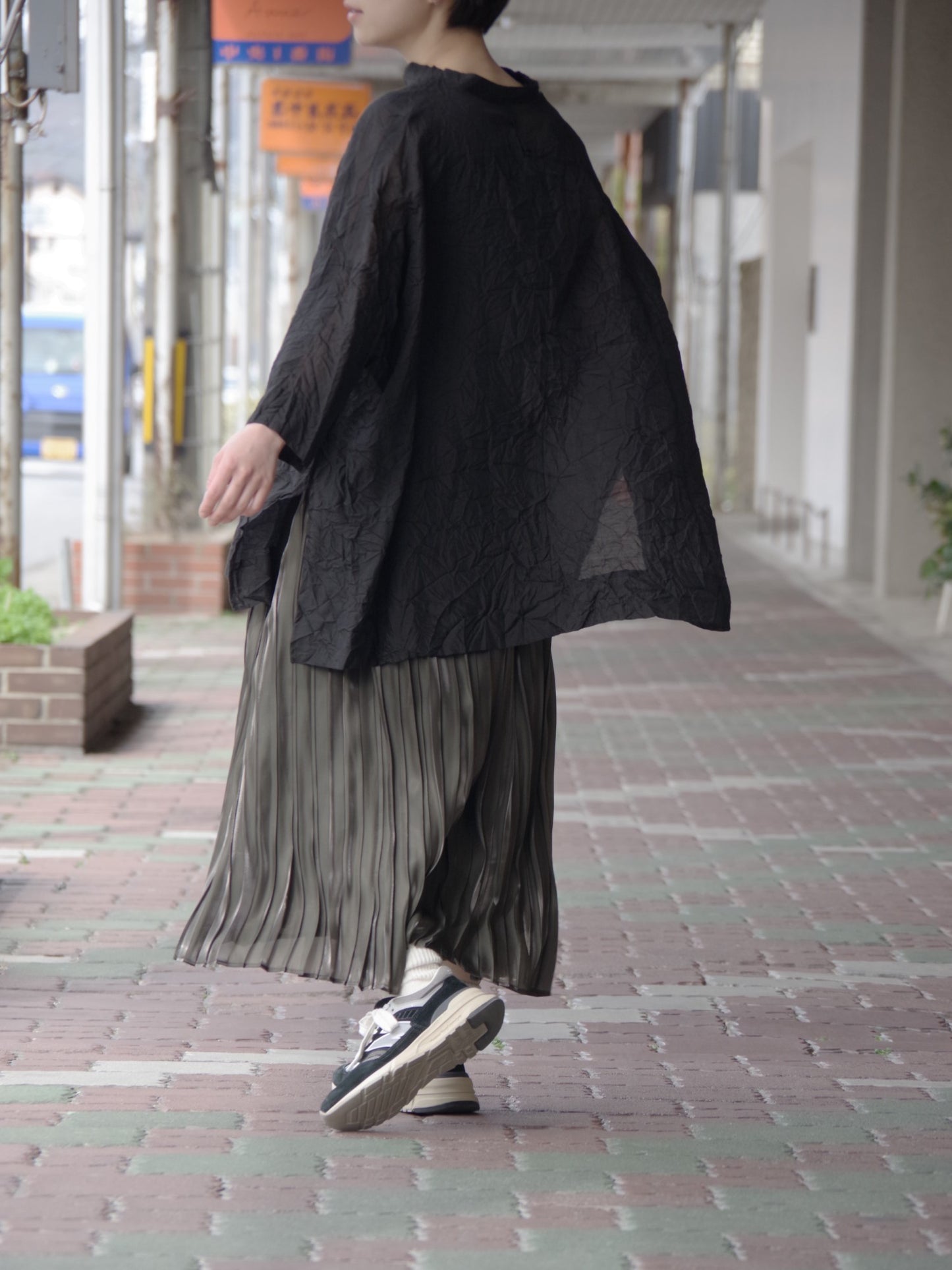 Aurora cloth double side pleated skirt | itochi
